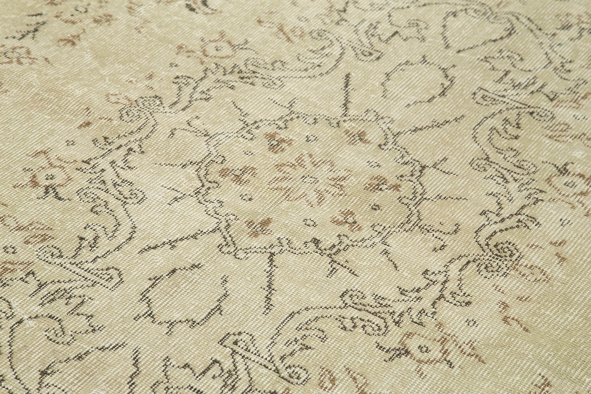 Handmade Wool Area Rug | Traditional Hand Knotted Rug Beige Cotton Carpet