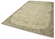 Handmade Wool Area Rug - Vintage Cotton Rug Beige 6'7'' x 10'2'' | Durable Soft Texture