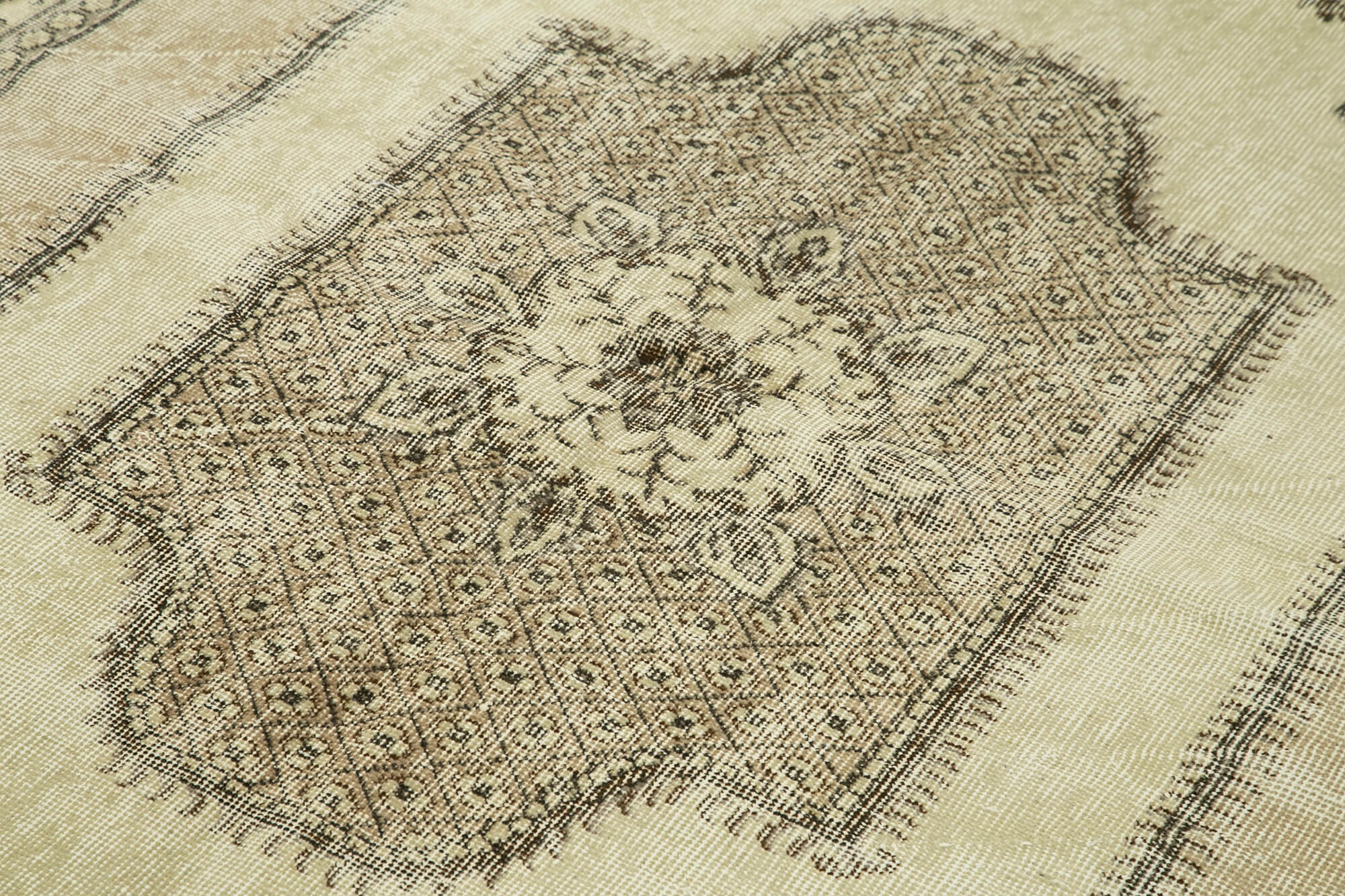Handmade Wool Area Rug – Vintage Cotton Rug Beige 5'8" x 8'10" Durable Cotton Weave