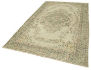 Vintage Cotton Wool Rug – Handmade Area Rug 5'7'' x 9'2'' | Beige Classic Living Room Carpet