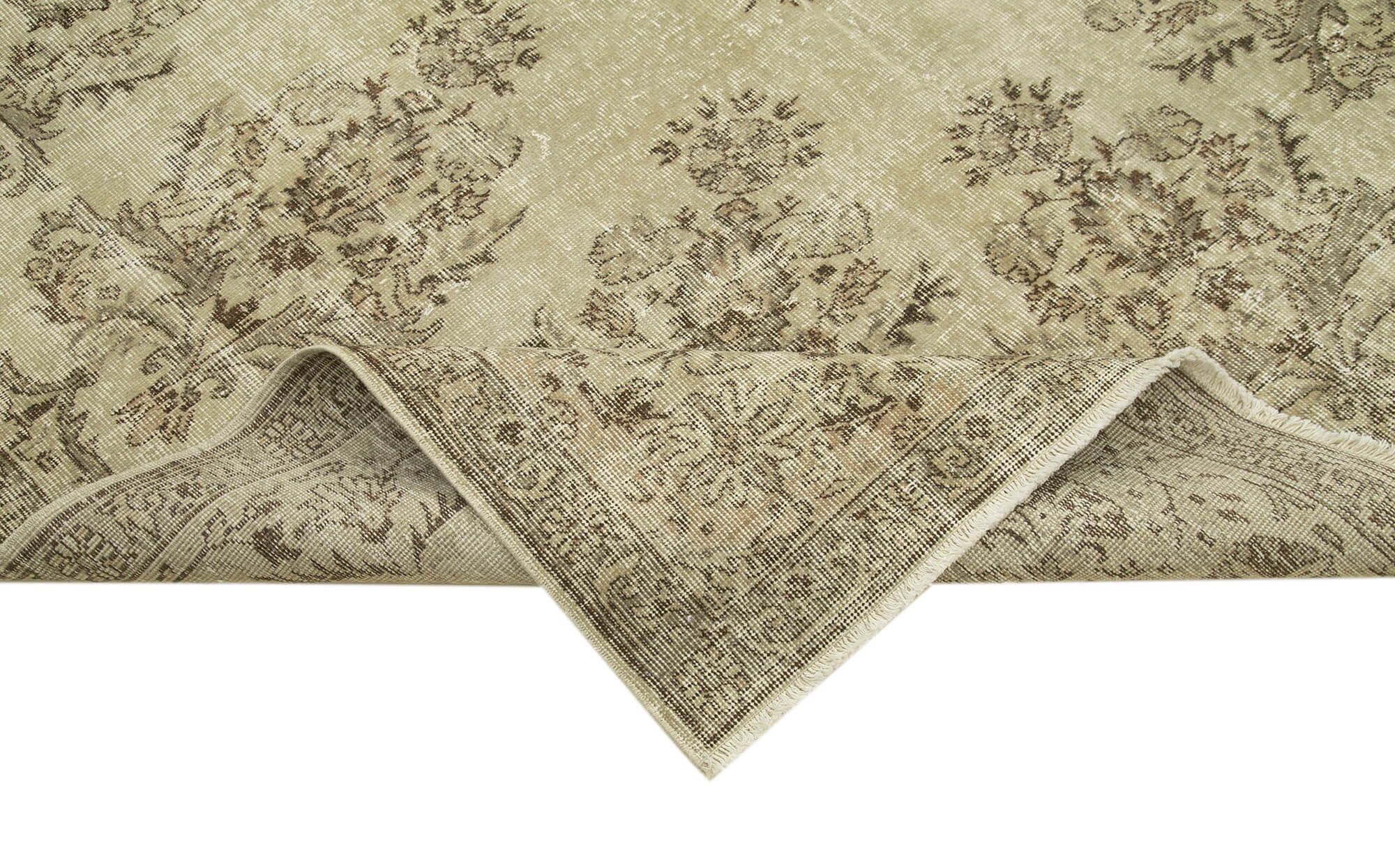 Handmade Wool Area Rug | Turkish Hand Knotted Carpet – Neutral Tone Floor Rug
