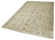 Handmade Wool Area Rug - Vintage Cotton Rug Beige 5'7'' x 8'5'' Durable Carpet
