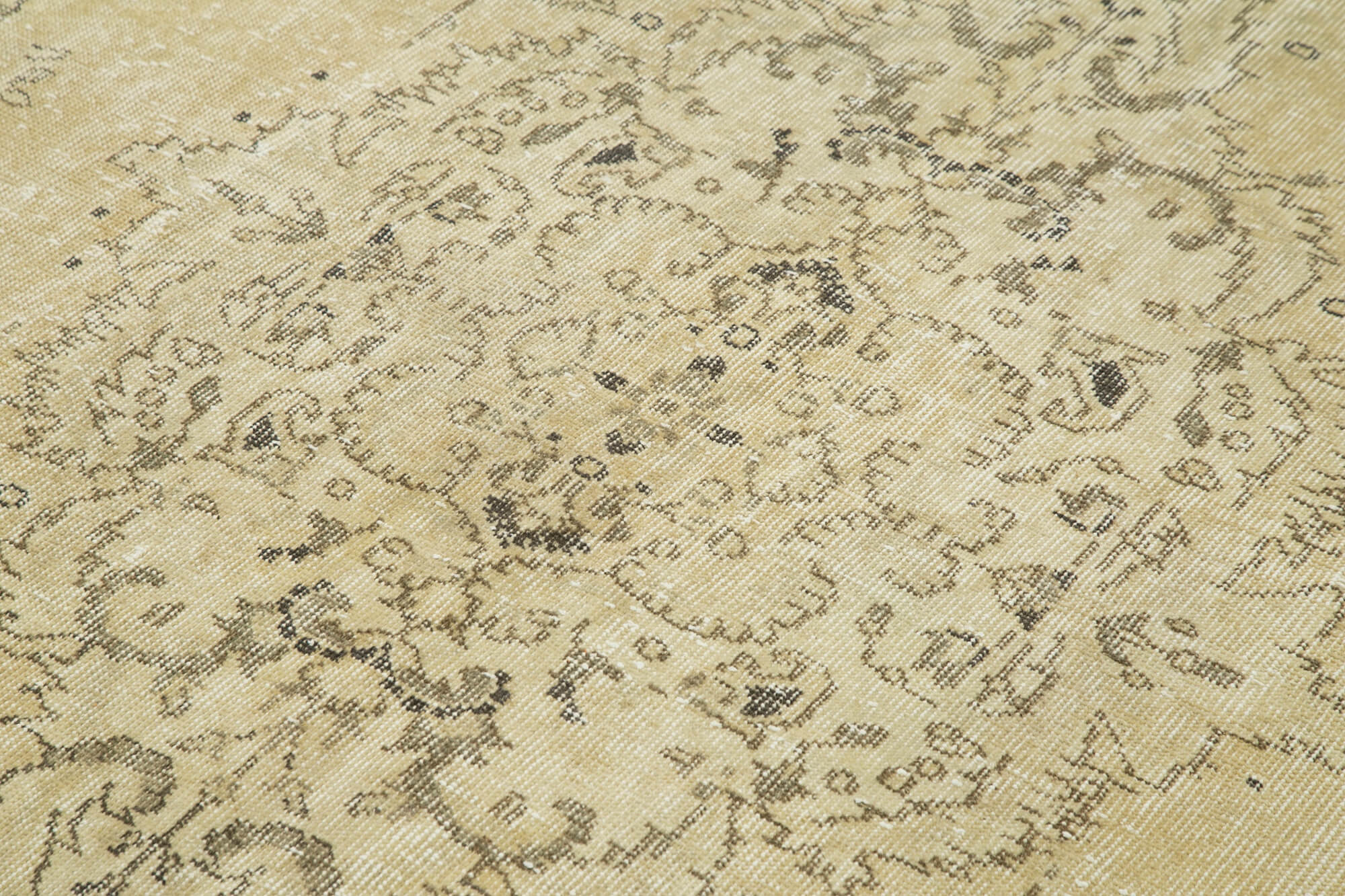 Handmade Wool Area Rug – Vintage Cotton Rug | Neutral Beige Carpet 5'8''x9'7''