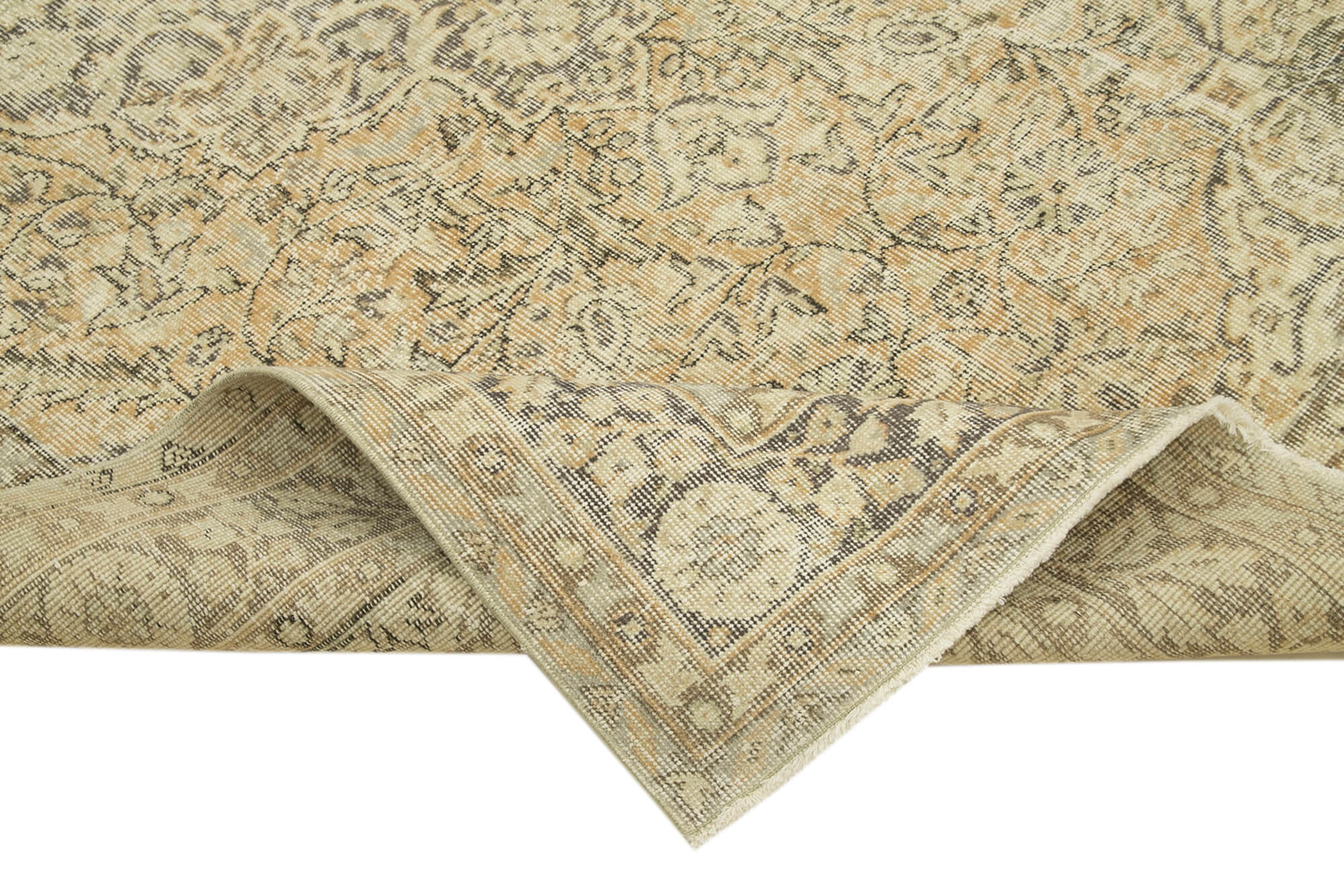 Handmade Wool Area Rug | Durable Cotton Weave & Soft Wool Floor Covering – Turkish Vintage