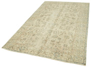 Handmade Wool Area Rug – Vintage Cotton Rug 5'1''x8'1'' Beige Neutral Color