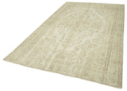 Handmade Wool Area Rug – Vintage Cotton Rug Beige 5'10'' x 9'7'' Classic Turkish Carpet