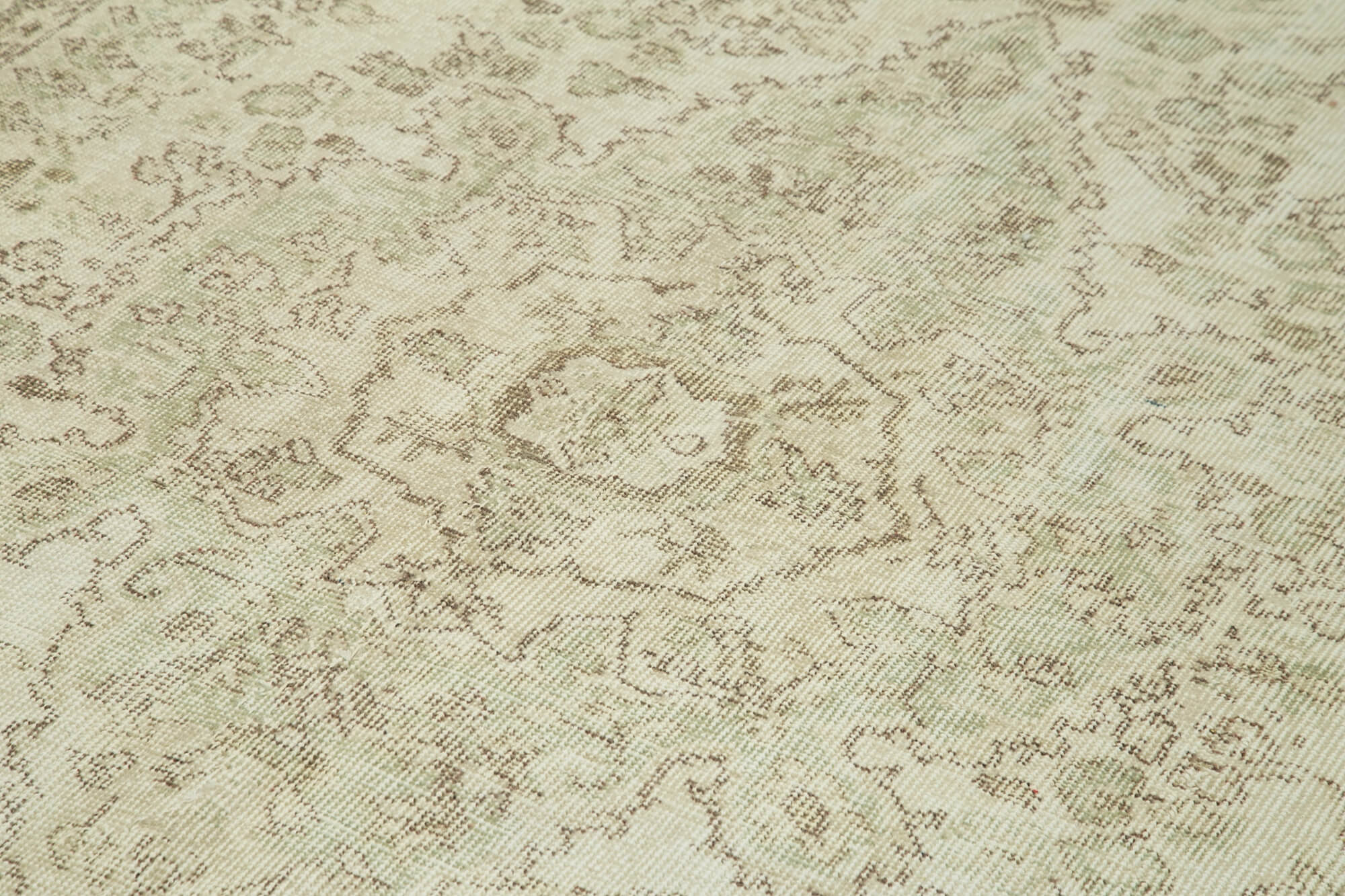 Handmade Wool Area Rug – Vintage Cotton Rug Beige 5'10'' x 9'7'' Classic Turkish Carpet