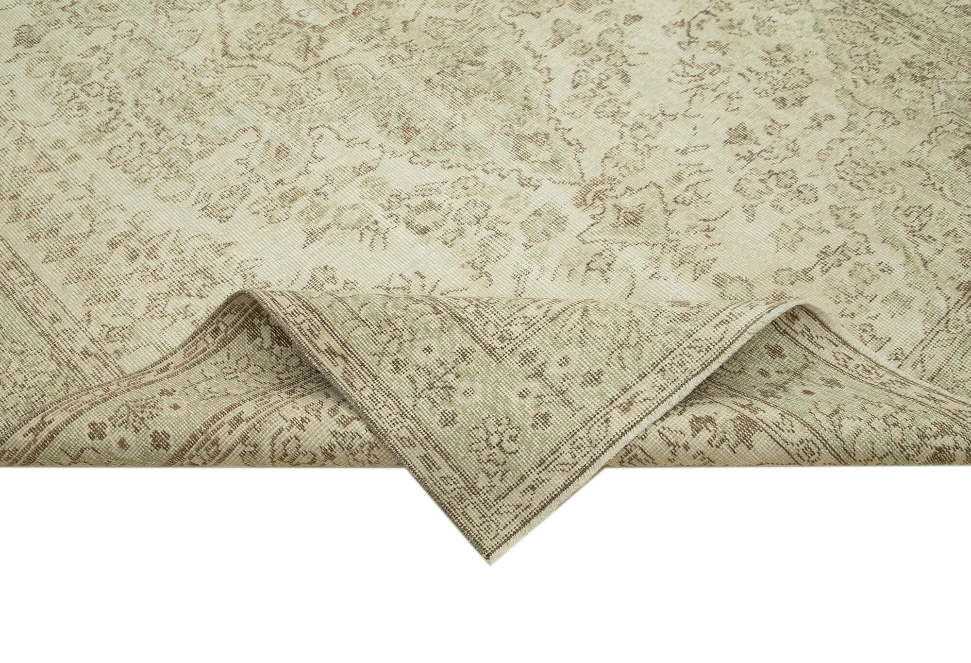 Handmade Wool Area Rug – Vintage Cotton Rug Beige 5'10'' x 9'7'' Classic Turkish Carpet