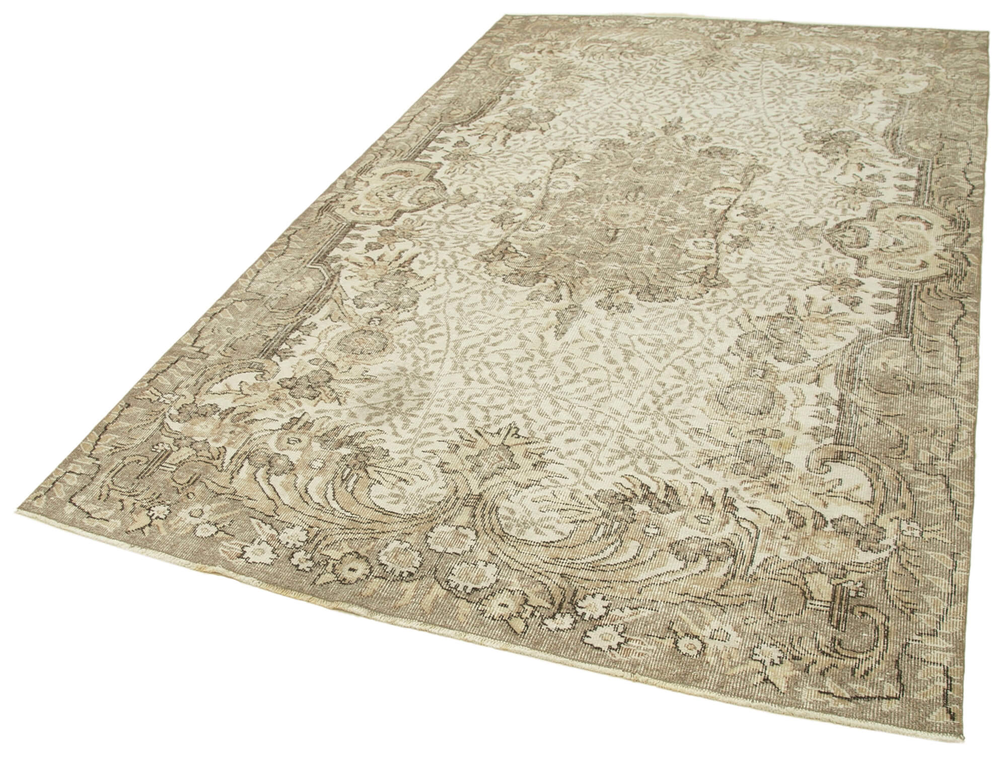 Vintage Wool Area Rug - Handmade Cotton Rug | Turkish Vintage Carpet 5'7" x 9'2"