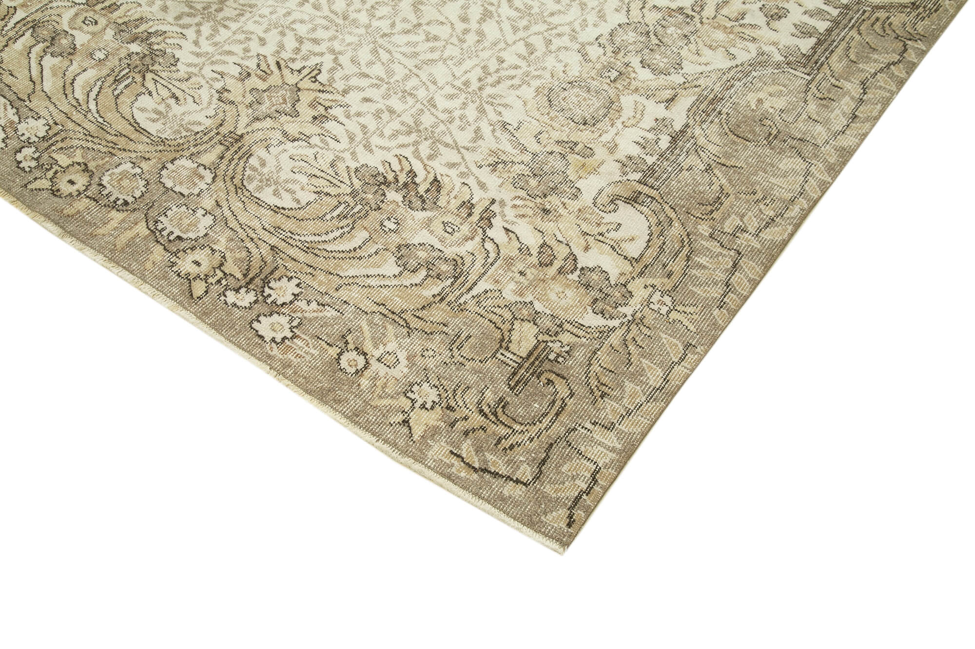 Vintage Wool Area Rug - Handmade Cotton Rug | Turkish Vintage Carpet 5'7" x 9'2"