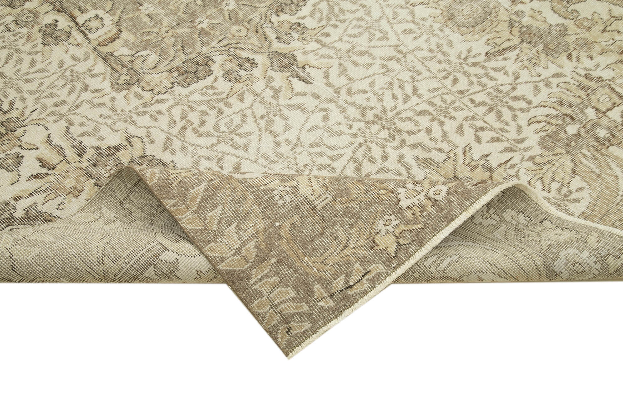 Vintage Wool Area Rug - Handmade Cotton Rug | Turkish Vintage Carpet 5'7" x 9'2"