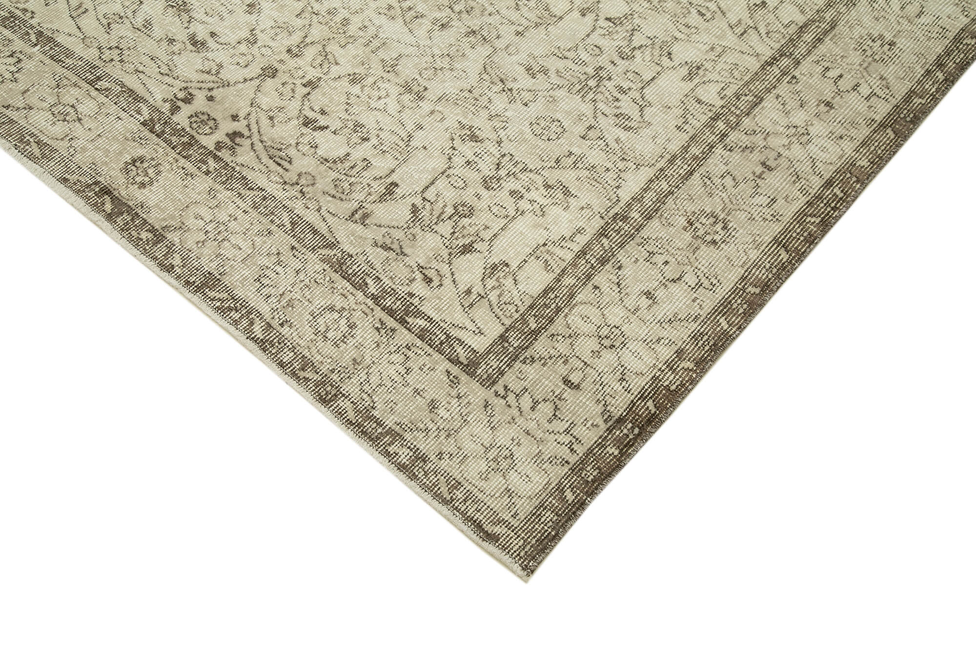 Vintage Handmade Area Rug – Hand Woven Rug Cotton Wool Carpet 5x8 Beige