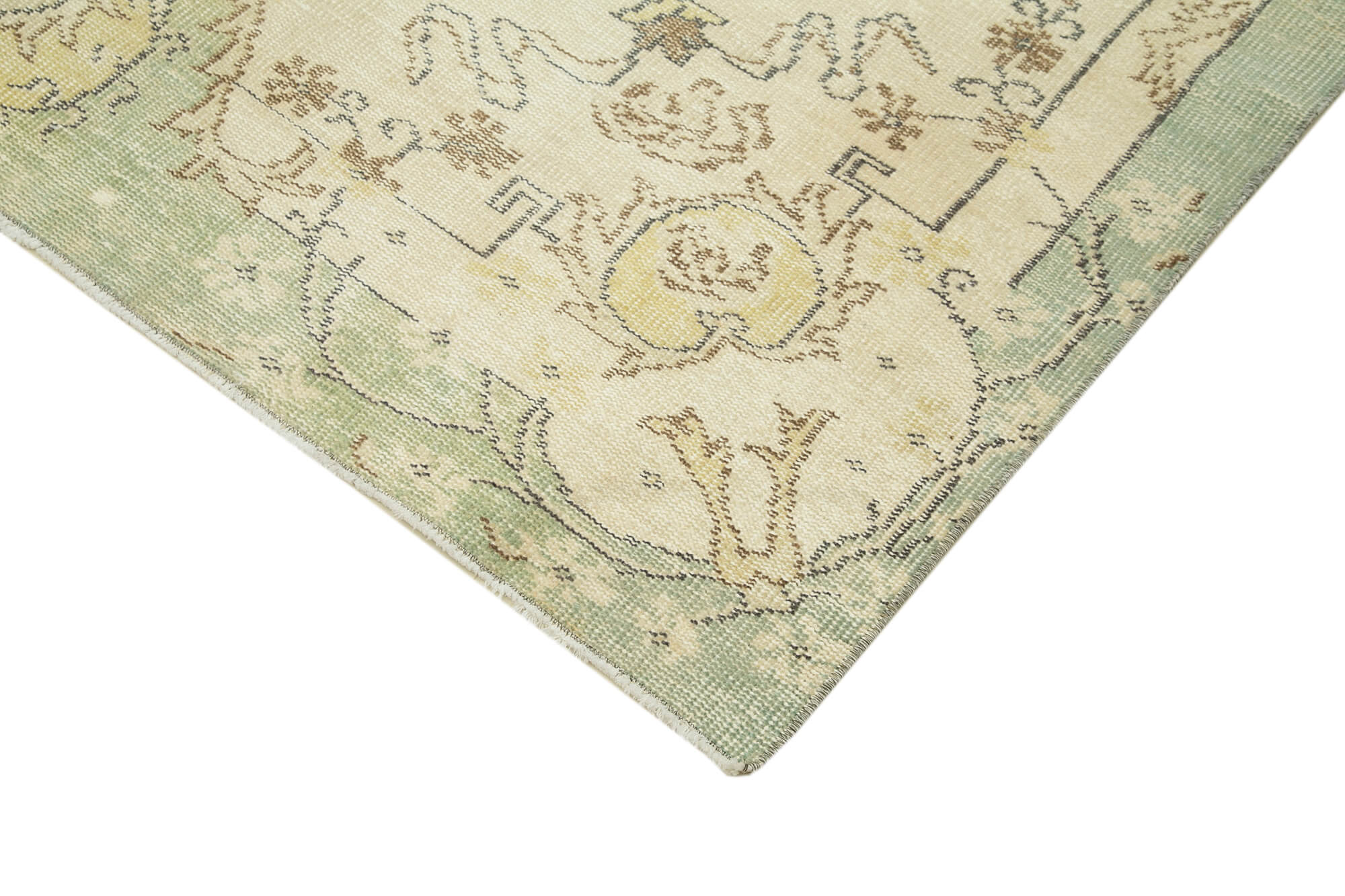 Handmade Wool Area Rug – Vintage Cotton Rug, Beige Esk?tme Style Carpet 6'1''x10'3''
