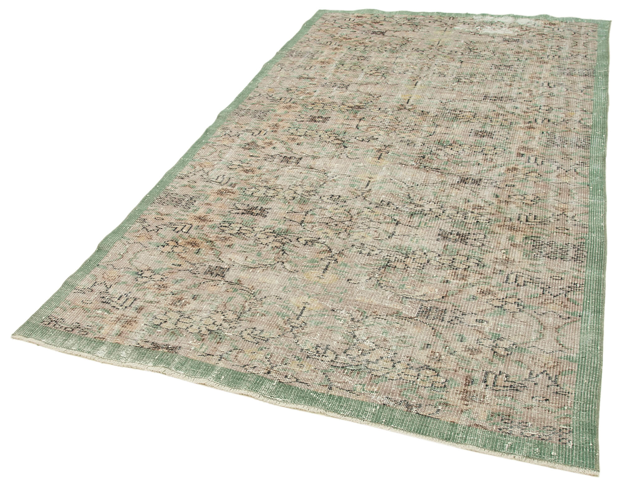 Handmade Wool Area Rug – Vintage Cotton Rug Beige Wool Carpet 5'1''x8'11''