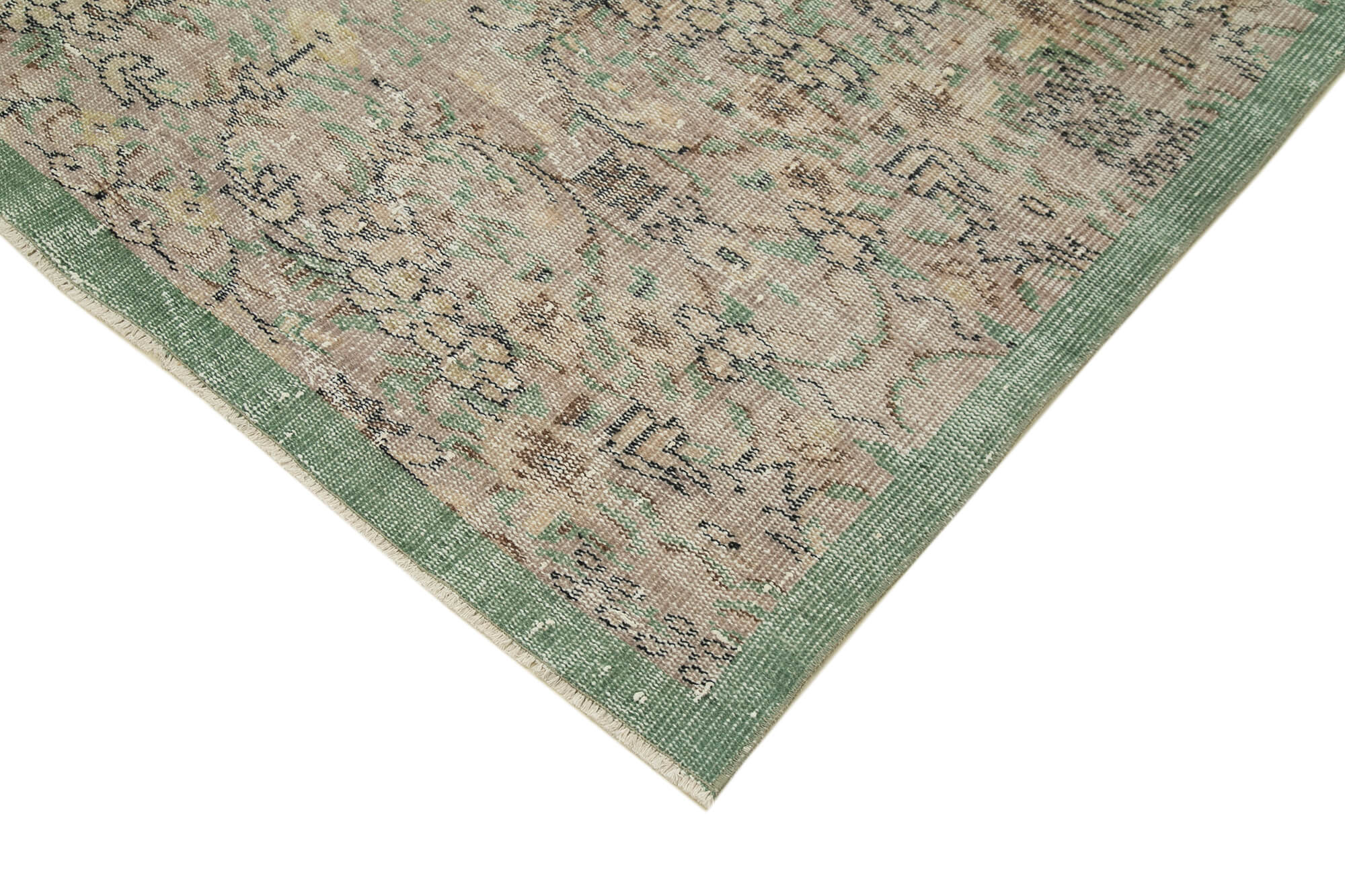 Handmade Wool Area Rug – Vintage Cotton Rug Beige Wool Carpet 5'1''x8'11''