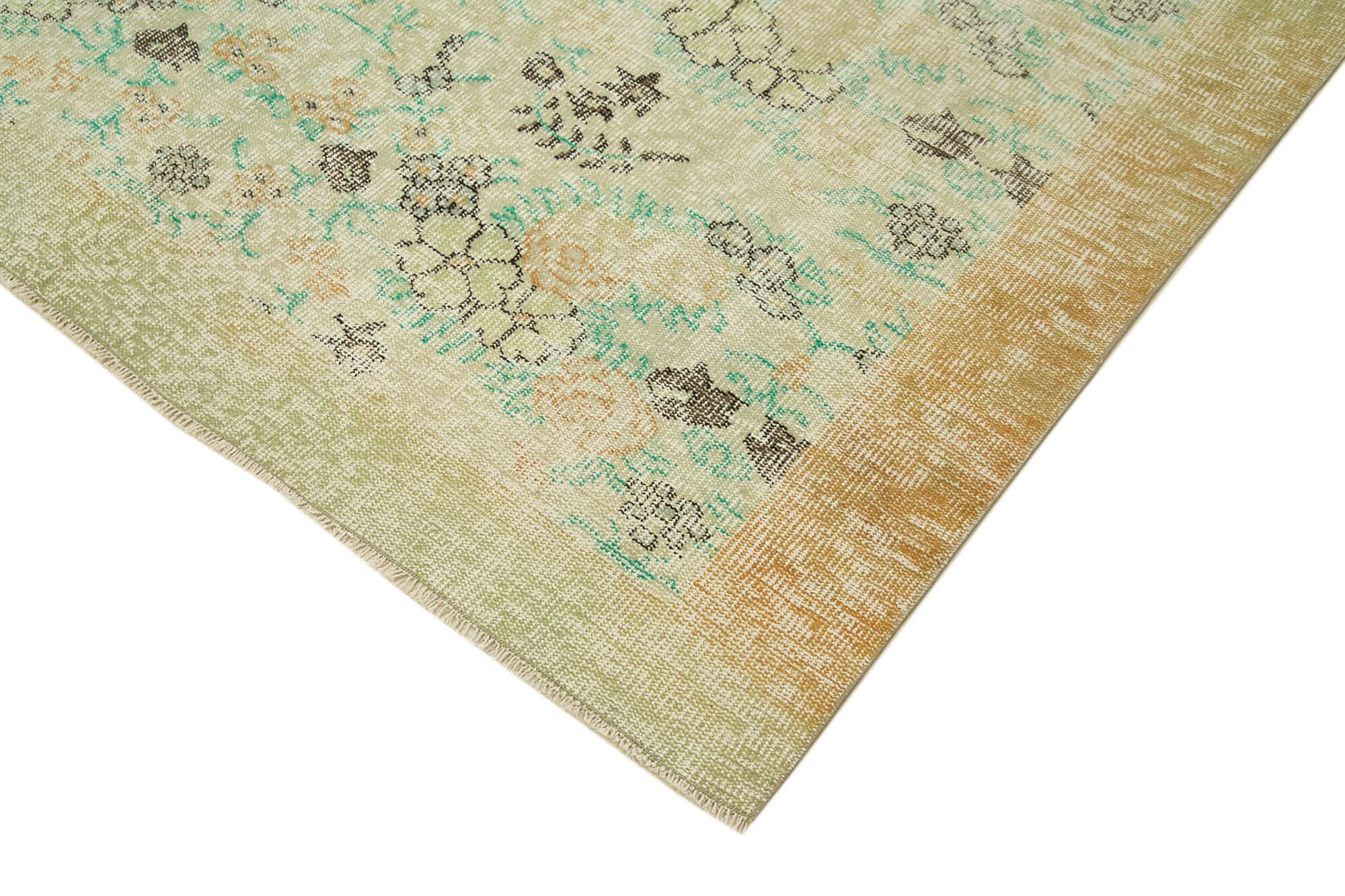 Handmade Wool Area Rug – Vintage Cotton Rug 5'11''x10'9'' Beige Traditional Knotted