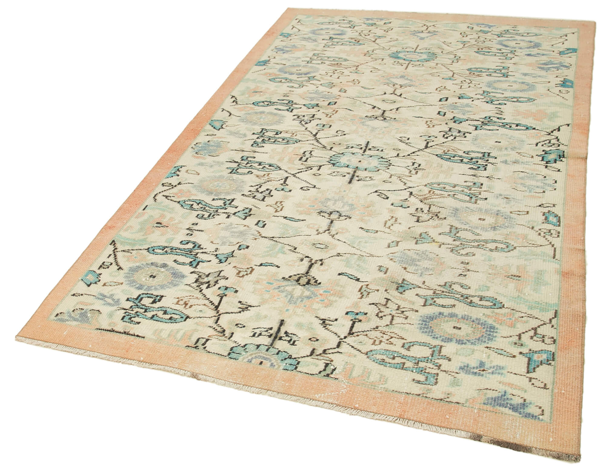 Handmade Wool Area Rug | Classic Vintage Carpet, Soft Wool Carpet 5x8 ft