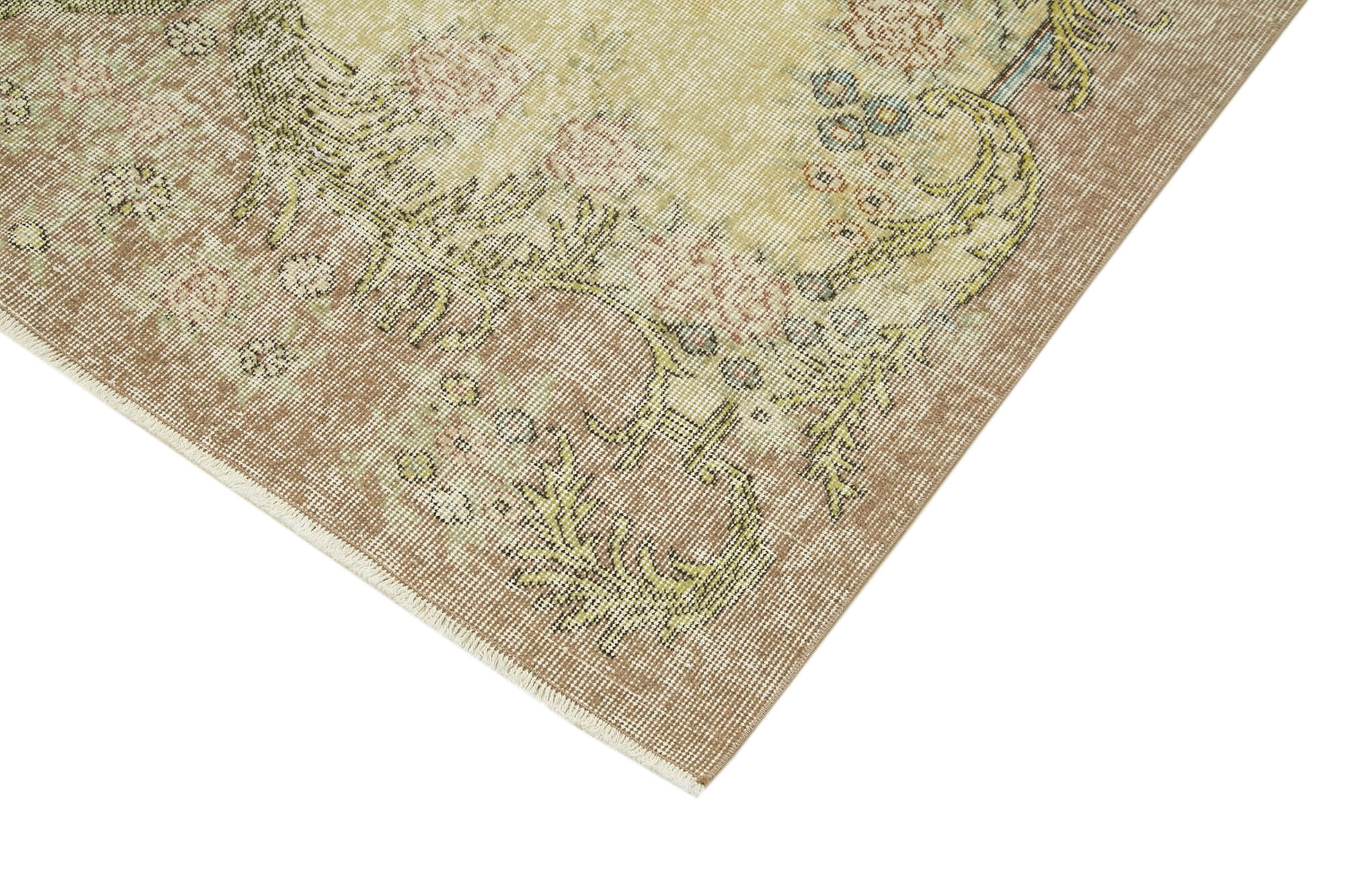 Handmade Wool Area Rug – Vintage Cotton Rug 5'2'' x 9'0'' Beige Carpet