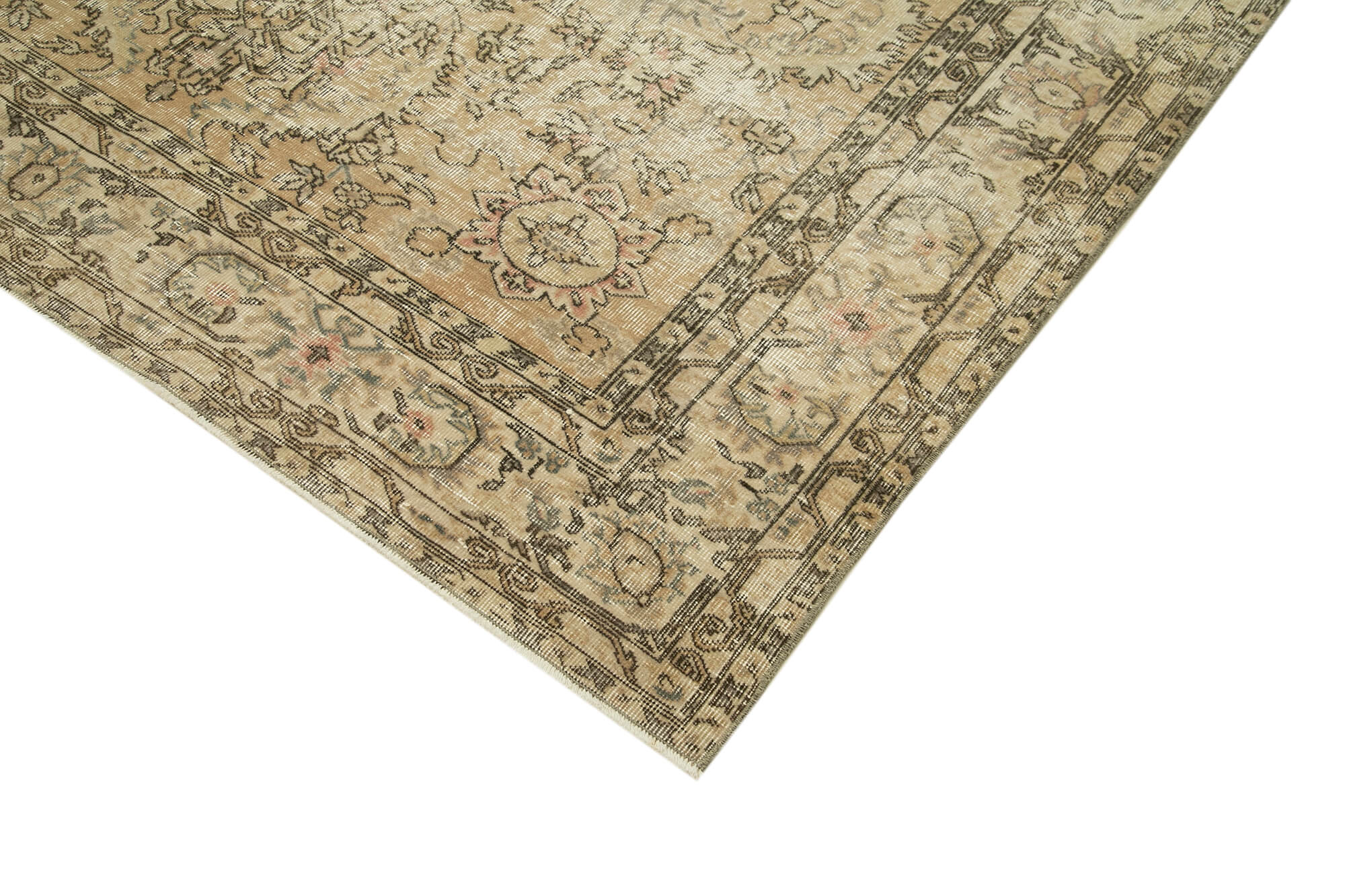 Handmade Wool Area Rug – Vintage Cotton Rug, Neutral Beige, Durable & Soft Texture