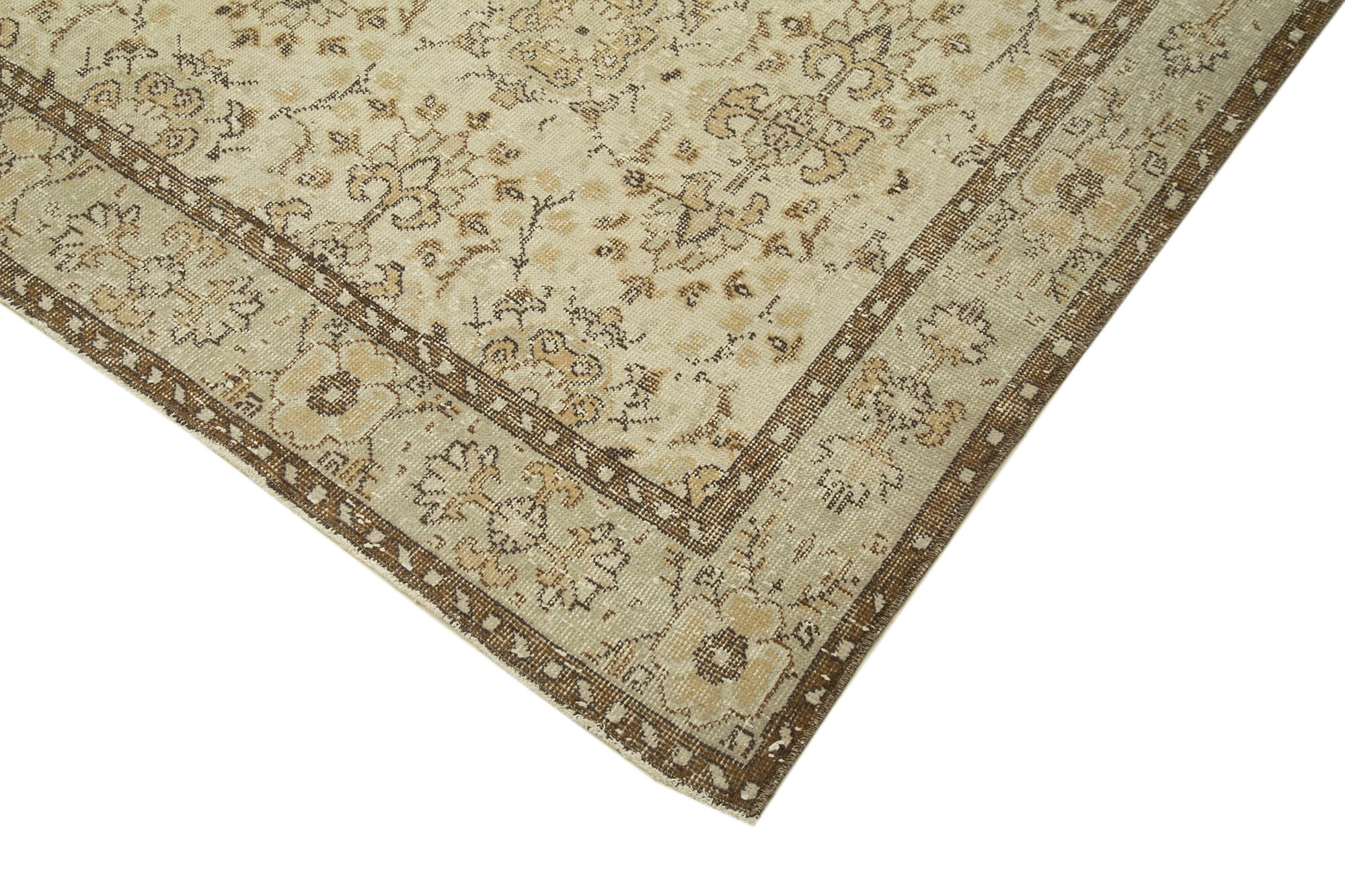 Vintage Wool Area Rug – Handmade Cotton Rug | Turkish Vintage Carpet 6'2''x10'2''