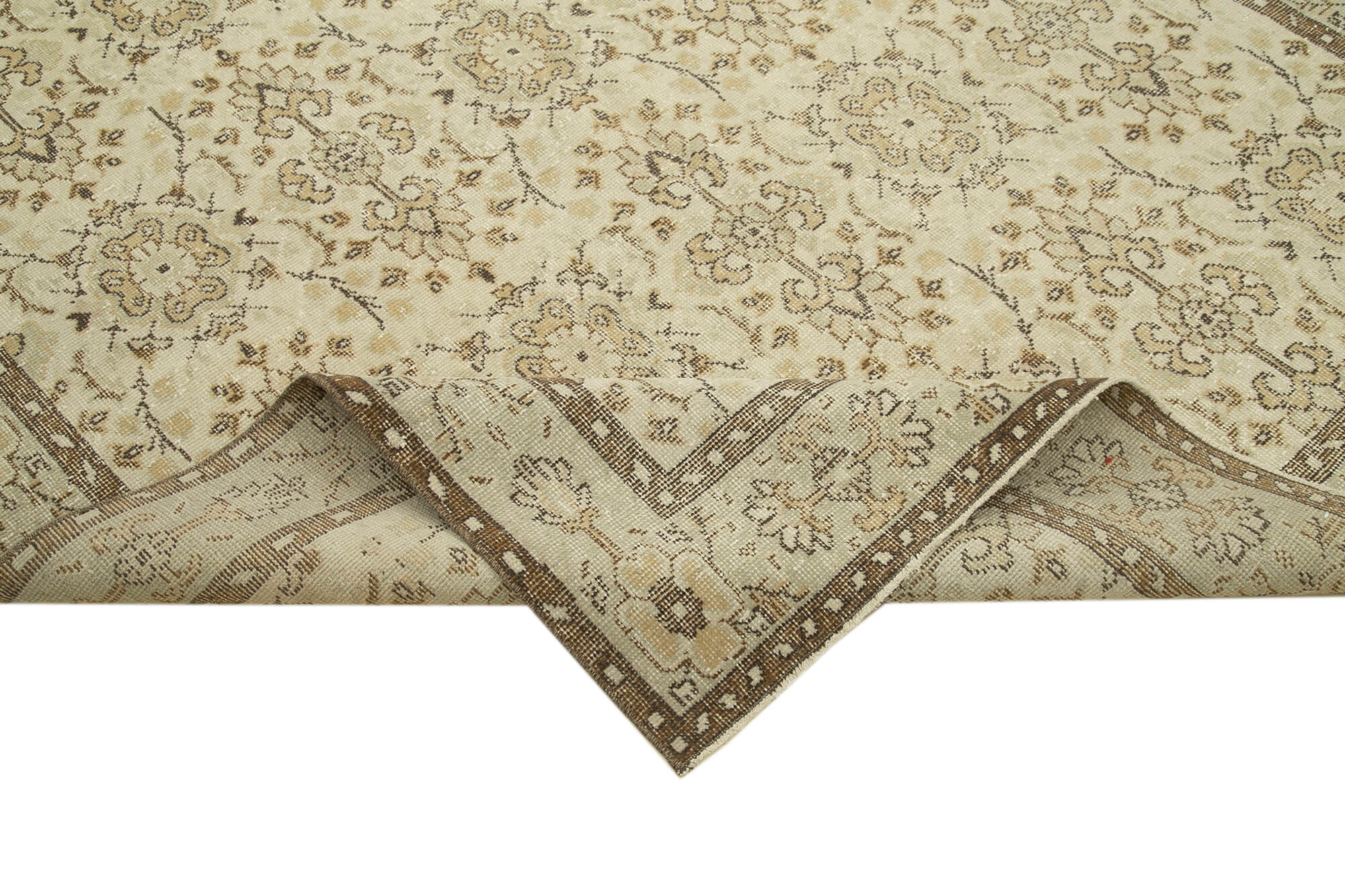 Vintage Wool Area Rug – Handmade Cotton Rug | Turkish Vintage Carpet 6'2''x10'2''