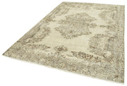 Handmade Wool Area Rug – Vintage Cotton Rug Beige Area Carpet 6'4''x9'0''