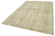 Handmade Wool Area Rug | Turkish Hand Knotted Carpet - Beige Vintage Cotton
