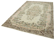 Handmade Vintage Area Rug – Beige Wool Carpet 5'10'' x 8'11'' | Soft Cotton Wool Floor Covering