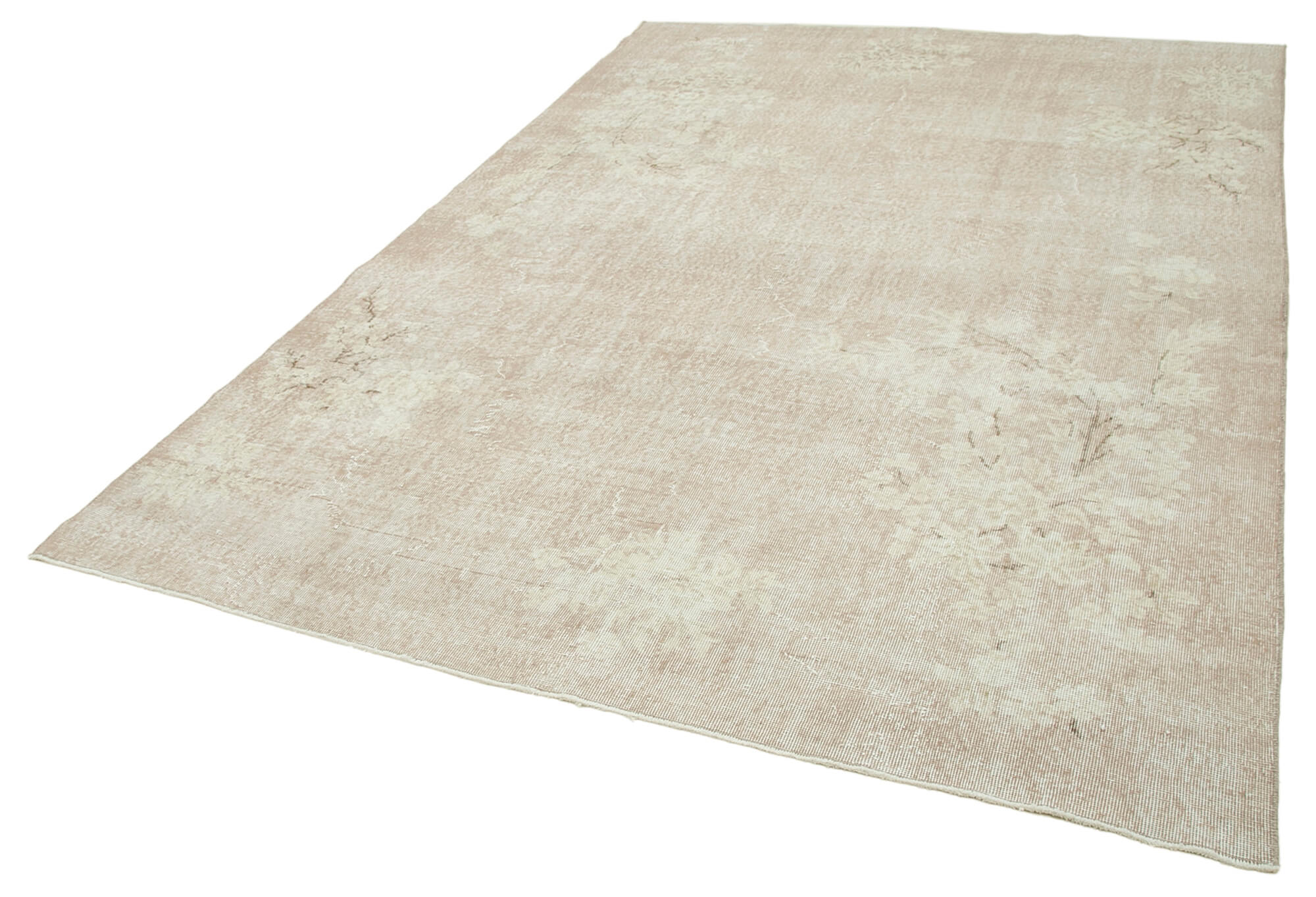 Handmade Wool Area Rug – Vintage Cotton Rug Beige Area Carpet 6'9''x10'0''