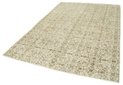 Handmade Wool Area Rug – Vintage Cotton Rug 6'6''x9'10'' Beige Neutral Color
