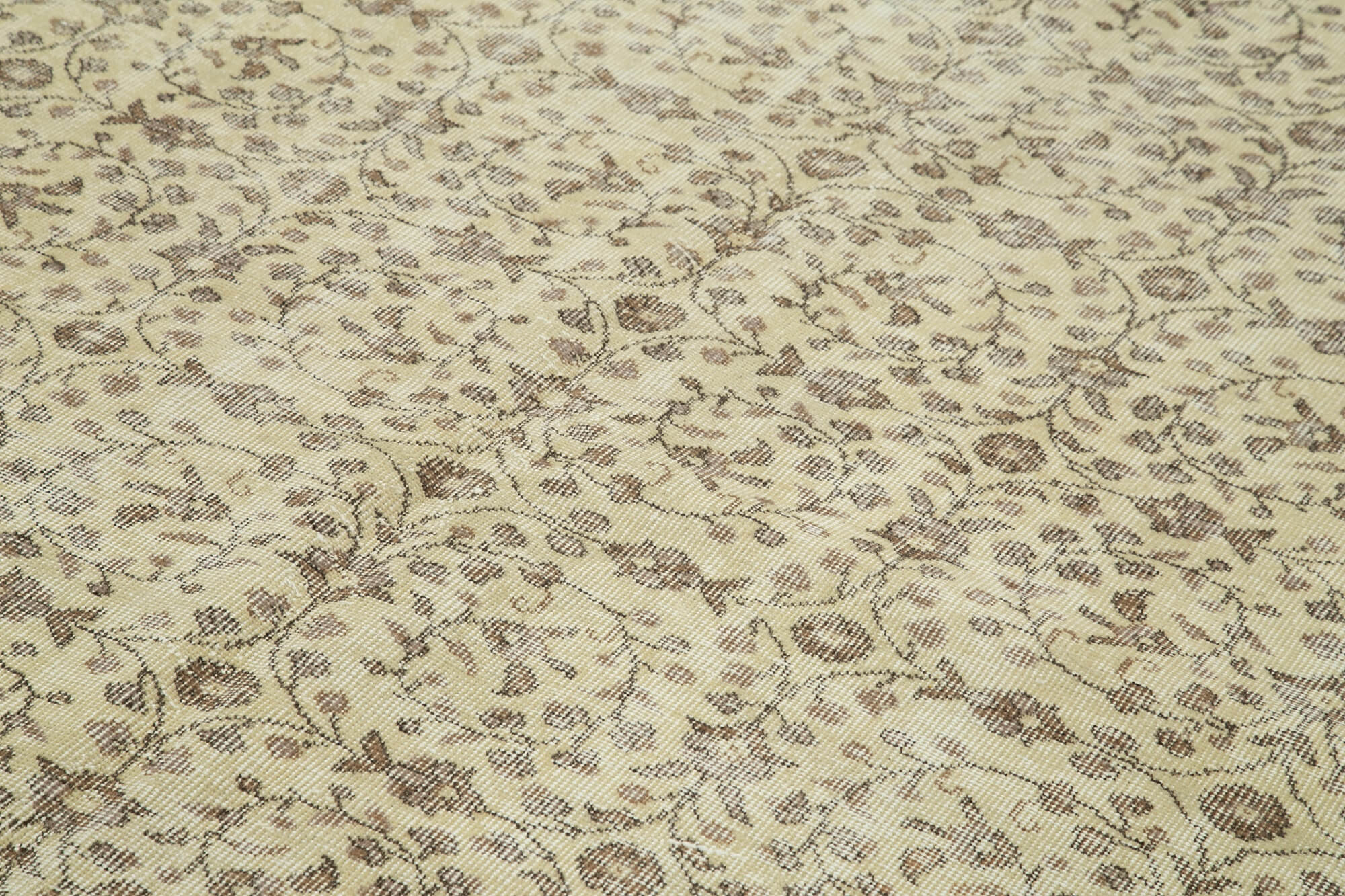 Handmade Wool Area Rug – Vintage Cotton Rug 6'6''x9'10'' Beige Neutral Color