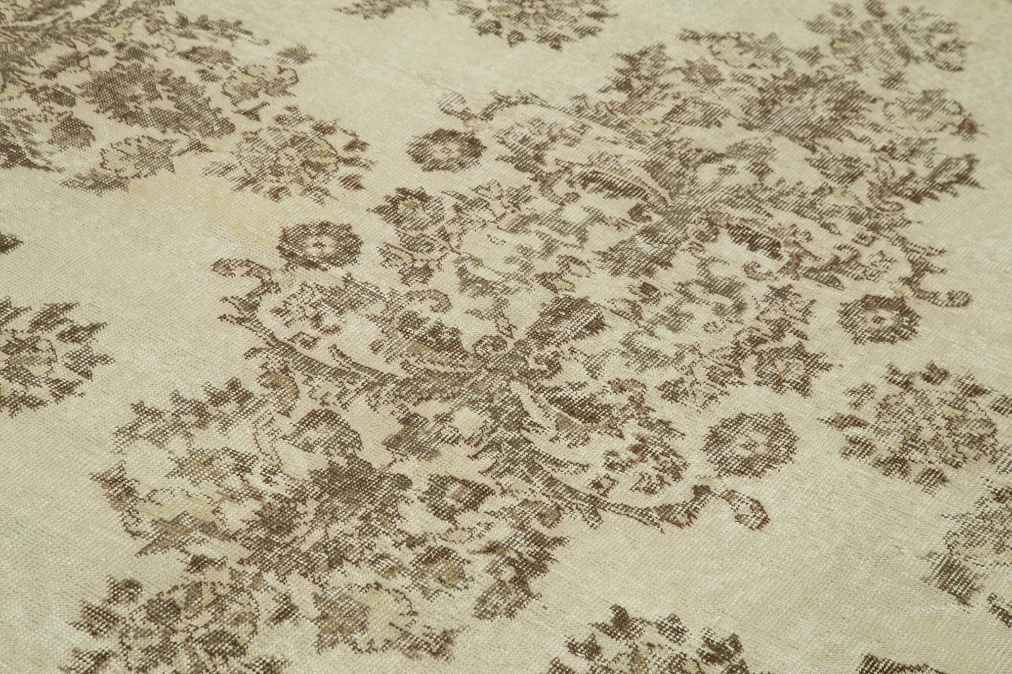 Handmade Wool Area Rug – Vintage Cotton Rug 6'2''x10'1'' Beige Classic Carpet