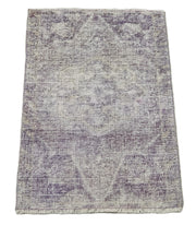 Vintage Handmade Area Rug – Overdyed Purple Wool Cotton Carpet | Bohemian Floor Covering