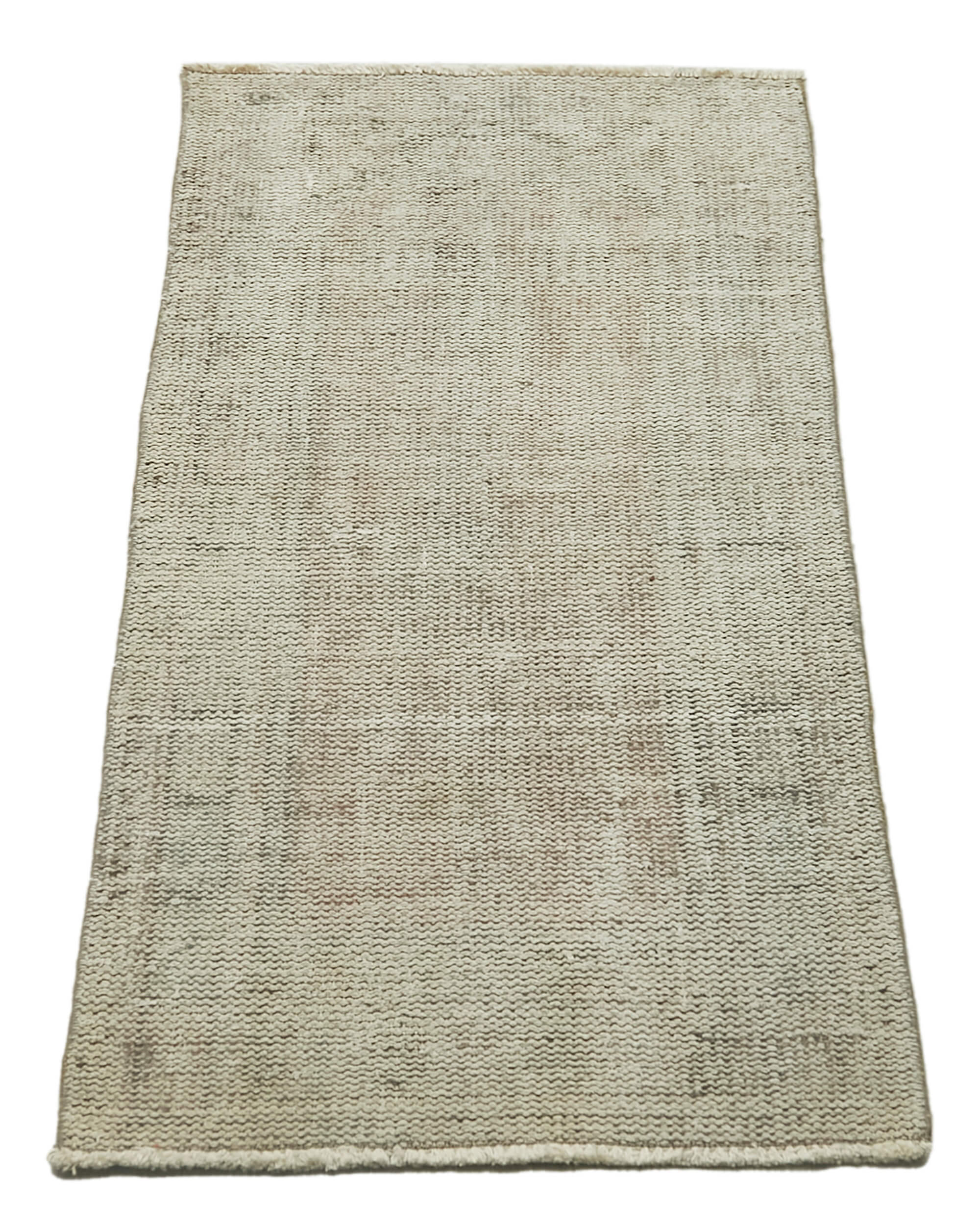 Vintage Area Rug – Overdyed Beige Handmade Wool Cotton Carpet 1'9''x3'9''