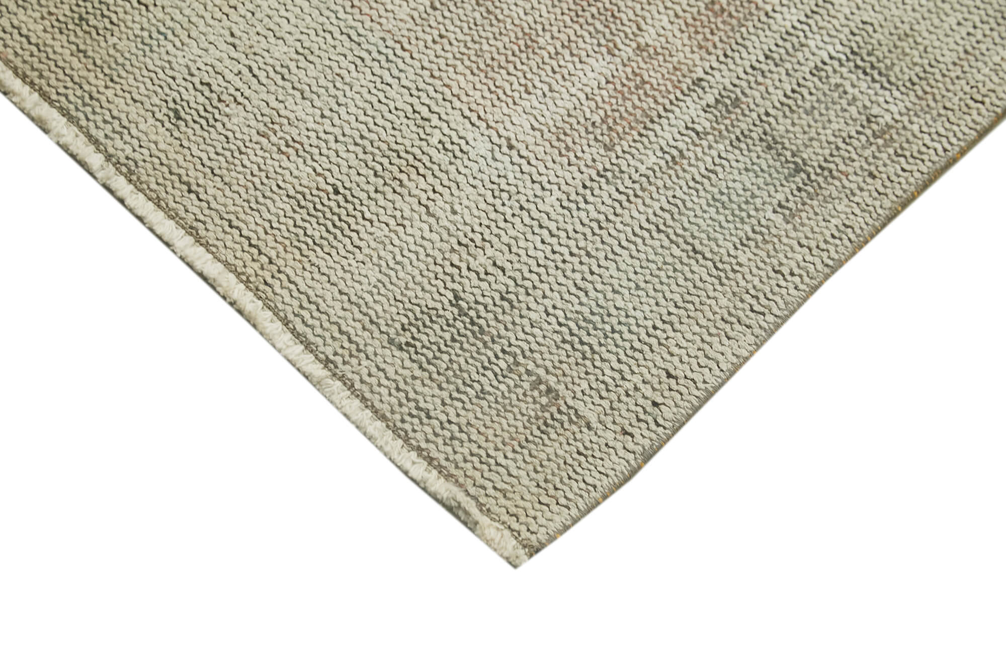 Vintage Area Rug – Overdyed Beige Handmade Wool Cotton Carpet 1'9''x3'9''