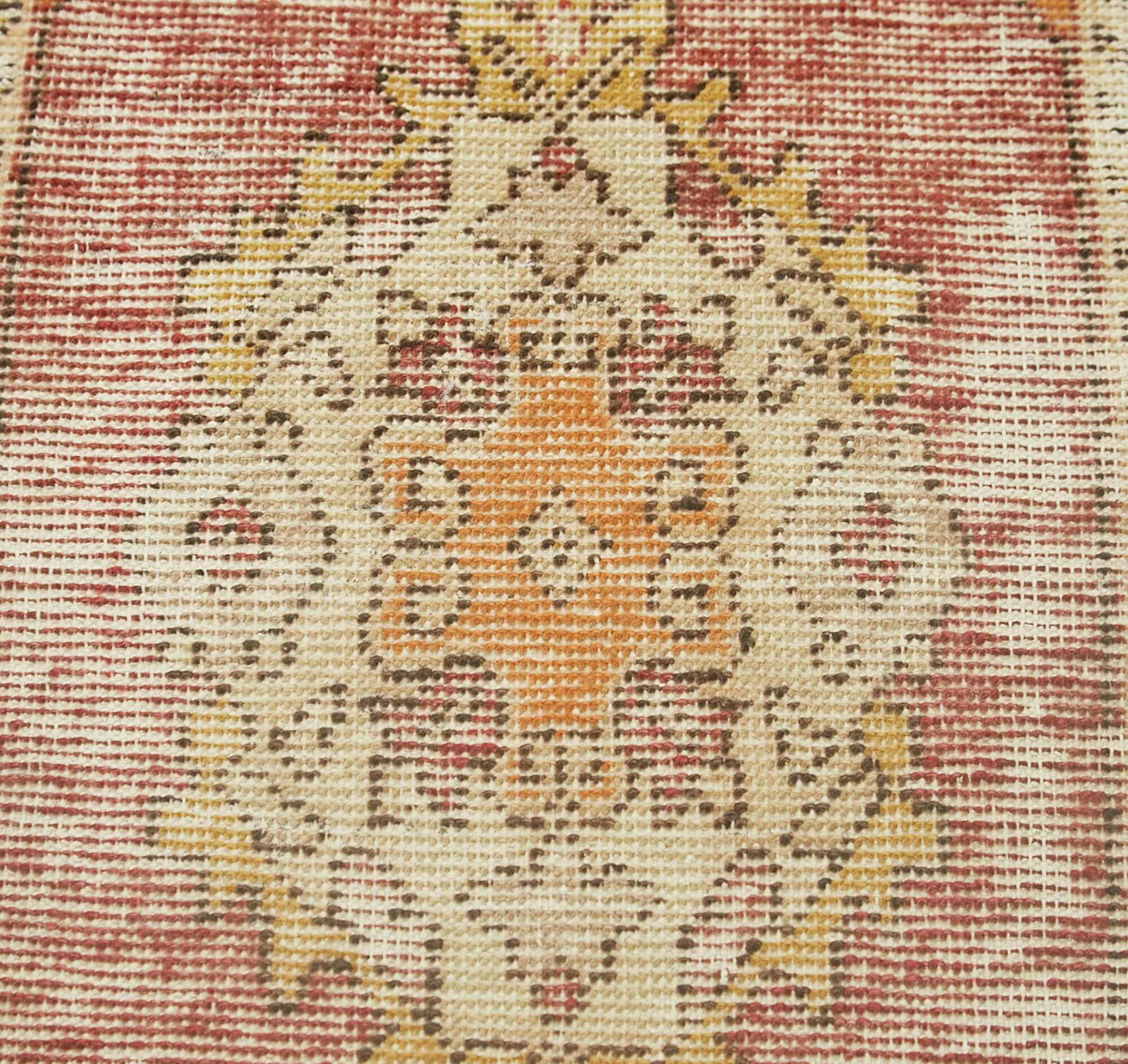 Vintage Area Rug - Hand Woven Overdyed Red Rug | Cotton Wool Carpet, Turkish Hand Knotted