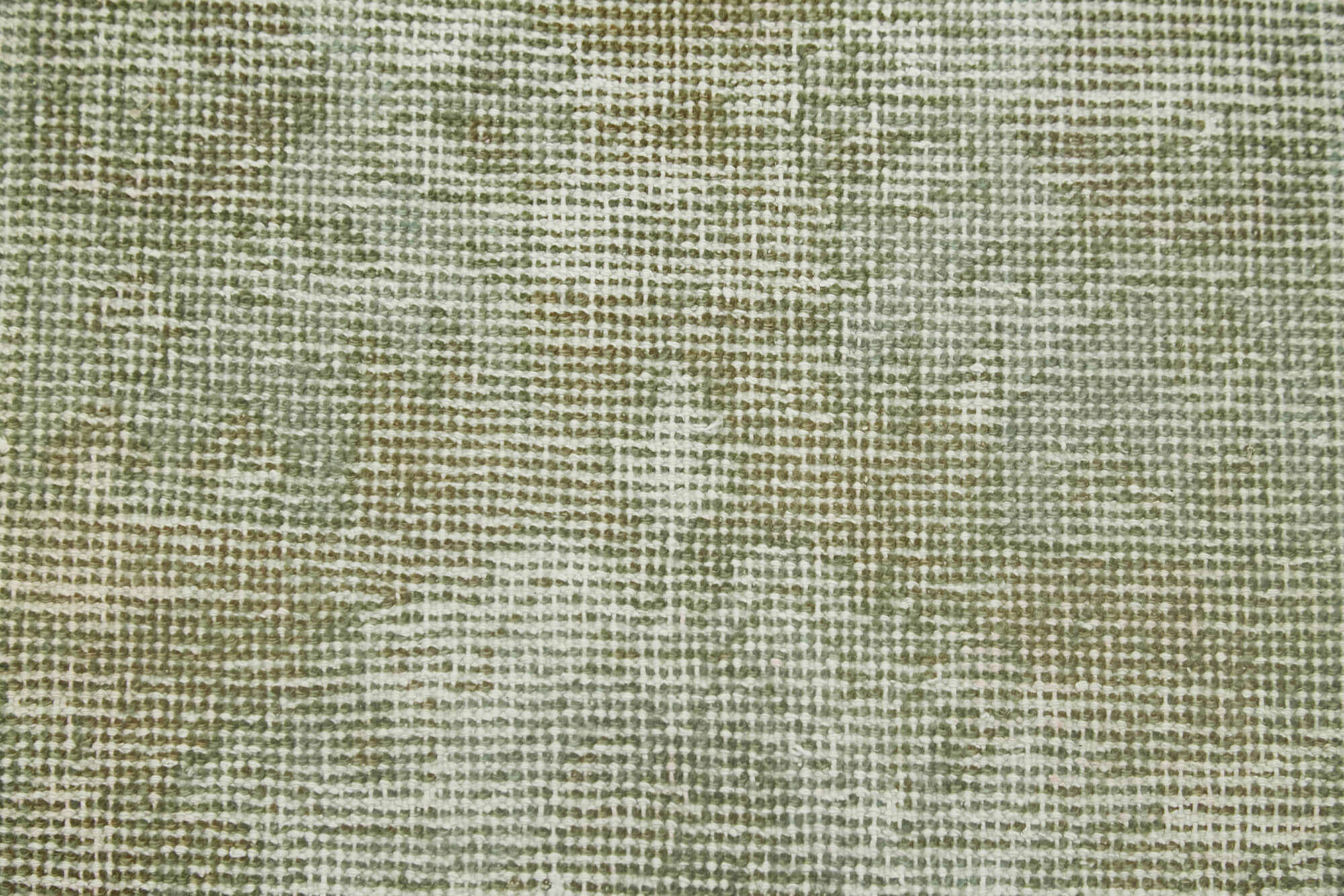 Handmade Vintage Area Rug - Overdyed Green Wool Cotton Carpet 1.5x2.9 Feet