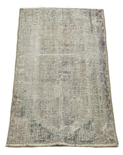Handmade Vintage Area Rug - Overdyed Wool Rug, Purple Cotton Wool Carpet 1'9''x3'3''