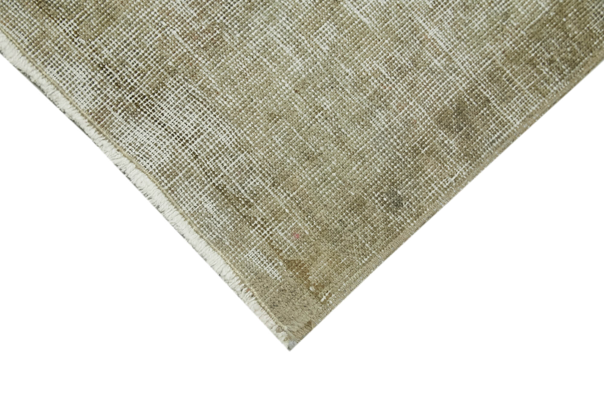 Handmade Area Rug – Overdyed Vintage Cotton Wool Carpet 1'6'' x 2'10'' Beige