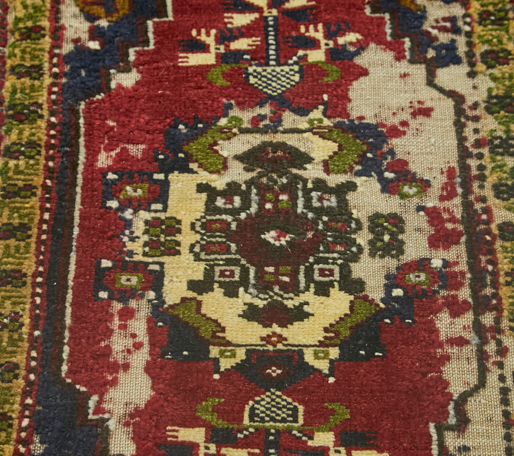 Vintage Wool Area Rug – Handmade Cotton Rug, Overdyed Red Carpet, Small Vintage Rug 1'8''x3'3''