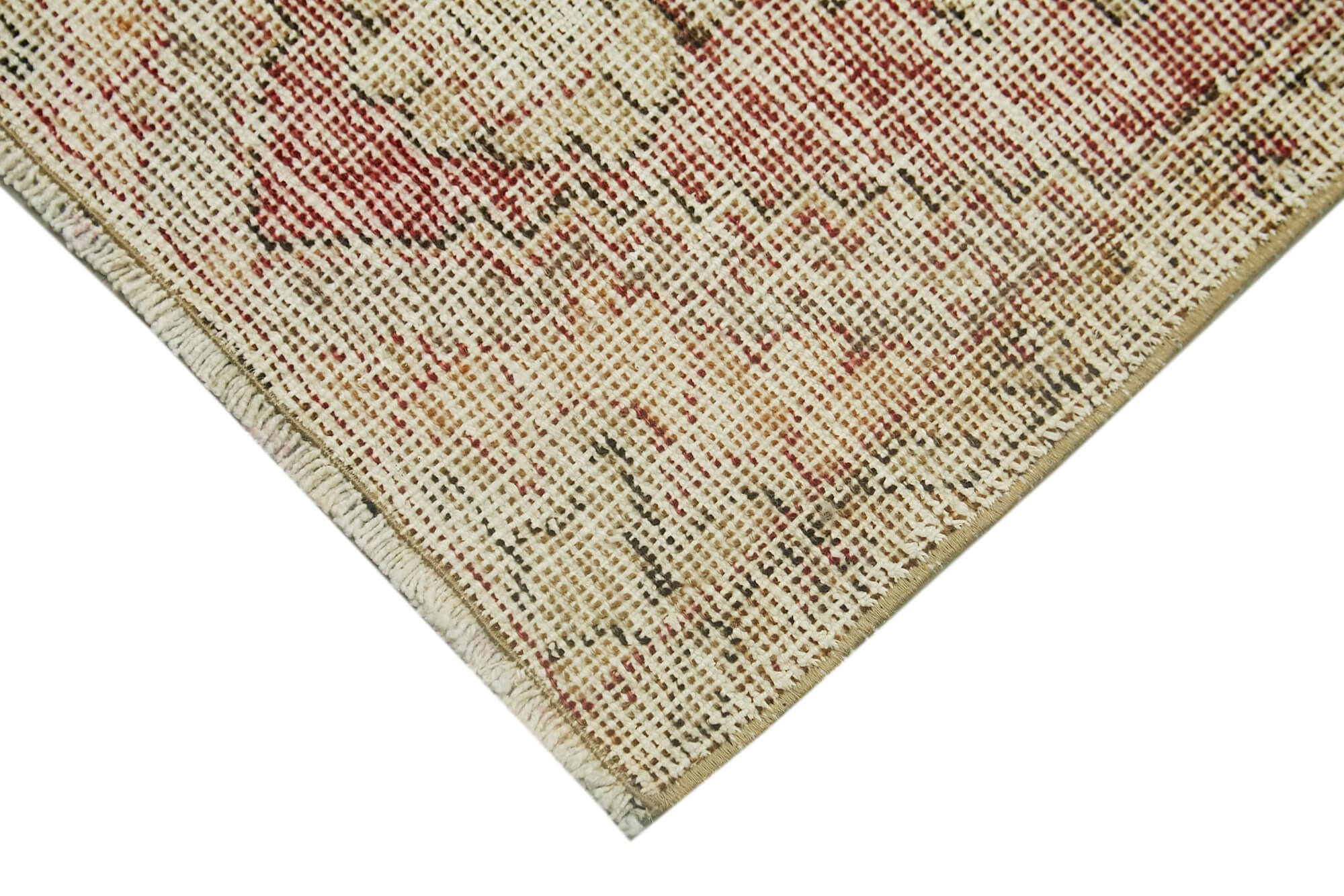 Handmade Vintage Area Rug – Overdyed Wool Rug | Beige Small Turkish Carpet 1'7''x2'6''