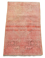 Vintage Area Rug | Turkish Hand Knotted Overdyed Red Handmade Wool Rug 1'6''x3'1''