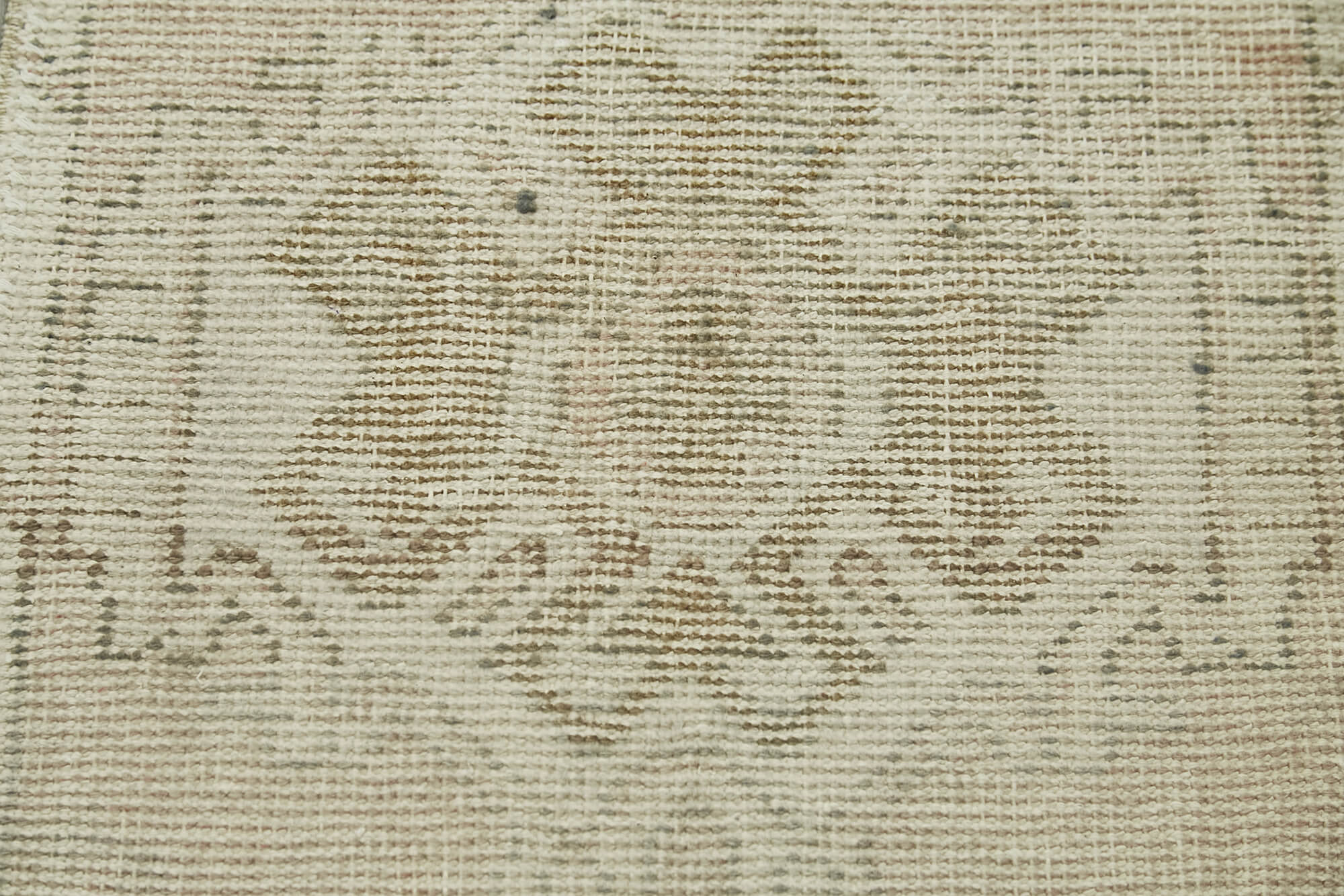 Handmade Area Rug – Overdyed Beige Vintage Wool Cotton Carpet 1'8'' x 3'0''
