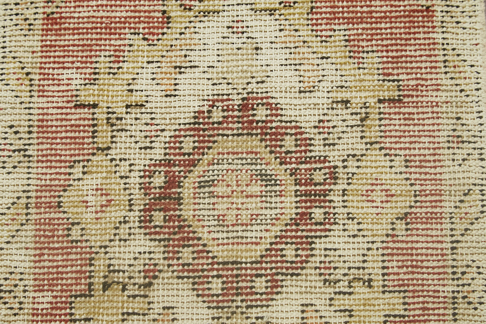 Vintage Cotton Wool Rug – Handmade Area Rug Overdyed Beige Wool Carpet 1'5'' x 2'7''
