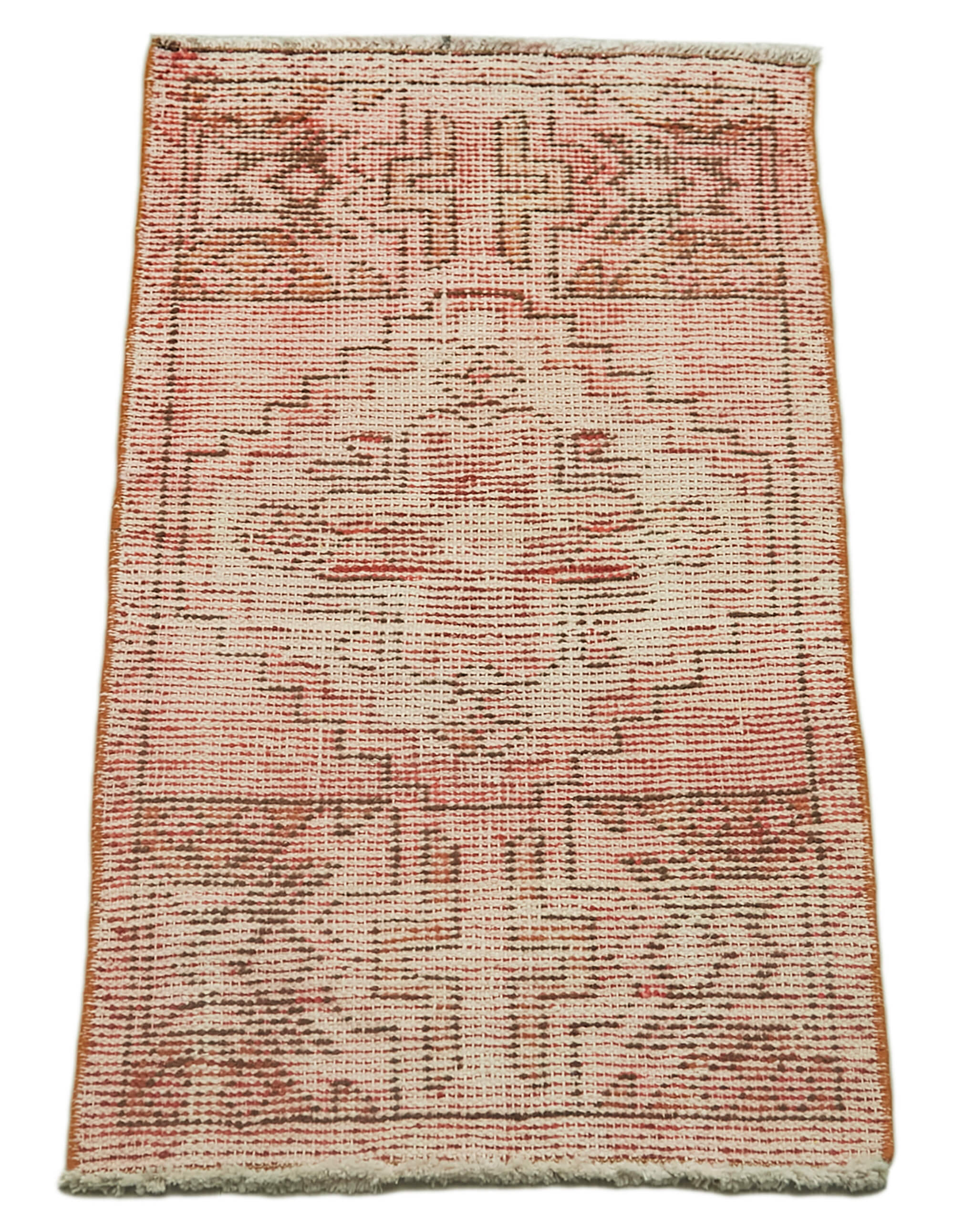 Vintage Area Rug – Handmade Wool Rug Overdyed Red Rug, Turkish Hand Knotted Cotton Wool Carpet 1'5'' x 2'10''