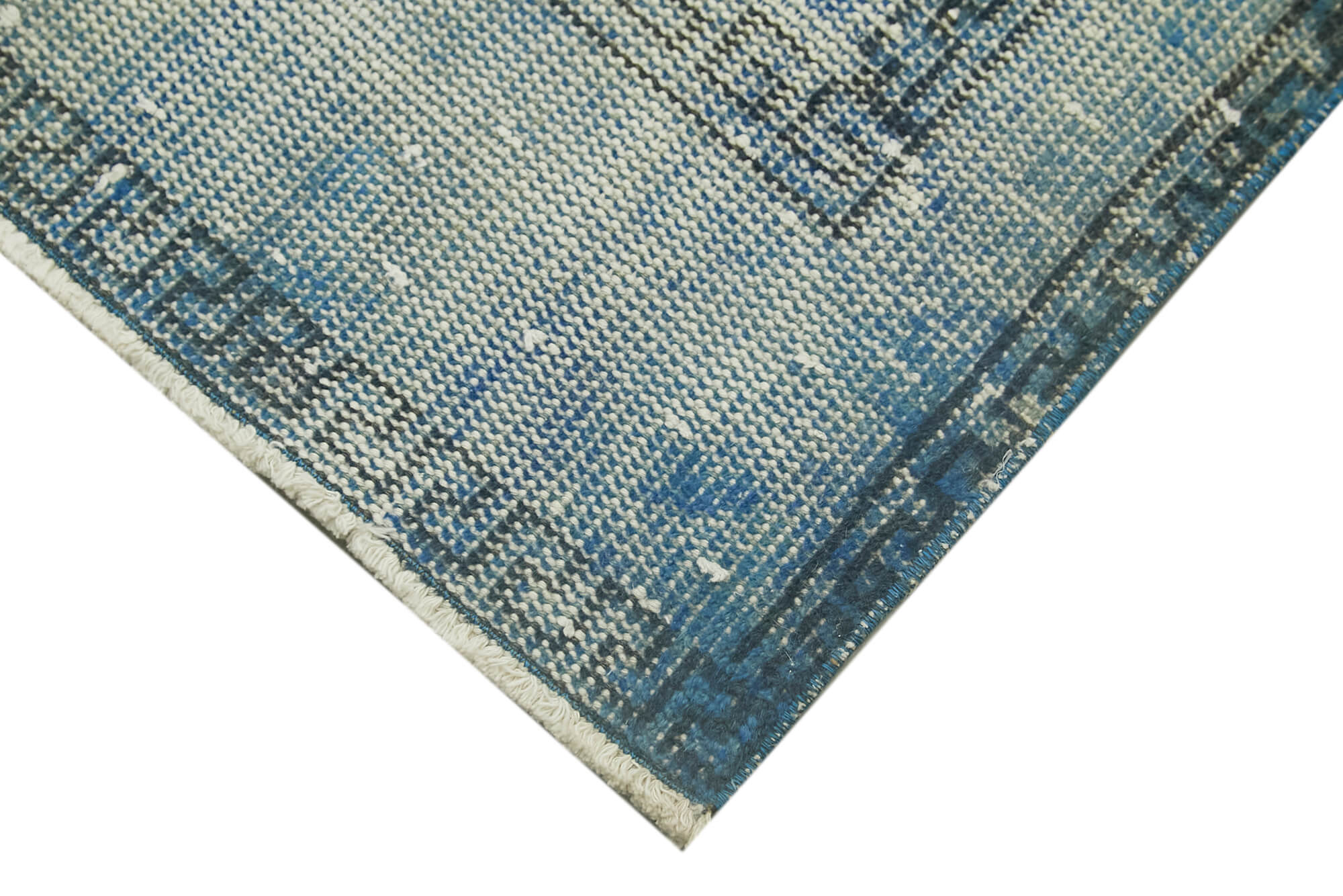 Vintage Area Rug – Handmade Wool Rug Blue Overdyed Carpet 2'1''x3'10''