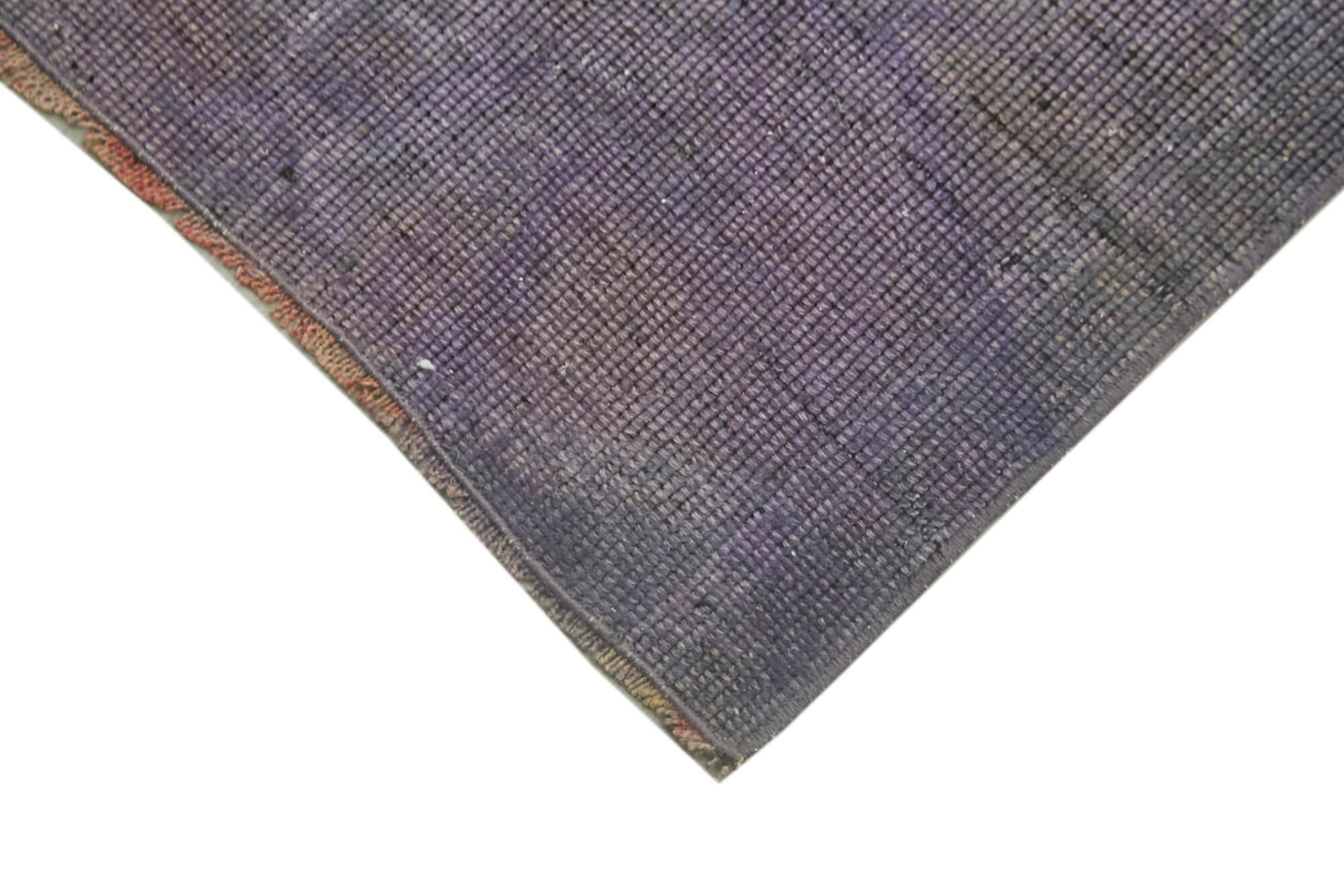 Vintage Wool Area Rug - Handmade Cotton Wool Blend Overdyed Purple Carpet 1'8''x3'2''