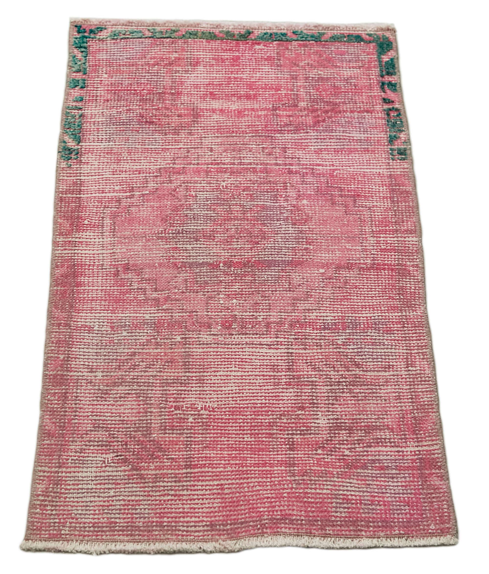 Vintage Wool Area Rug – Handmade Cotton Rug Overdyed Pink Carpet 1'6''x2'8''