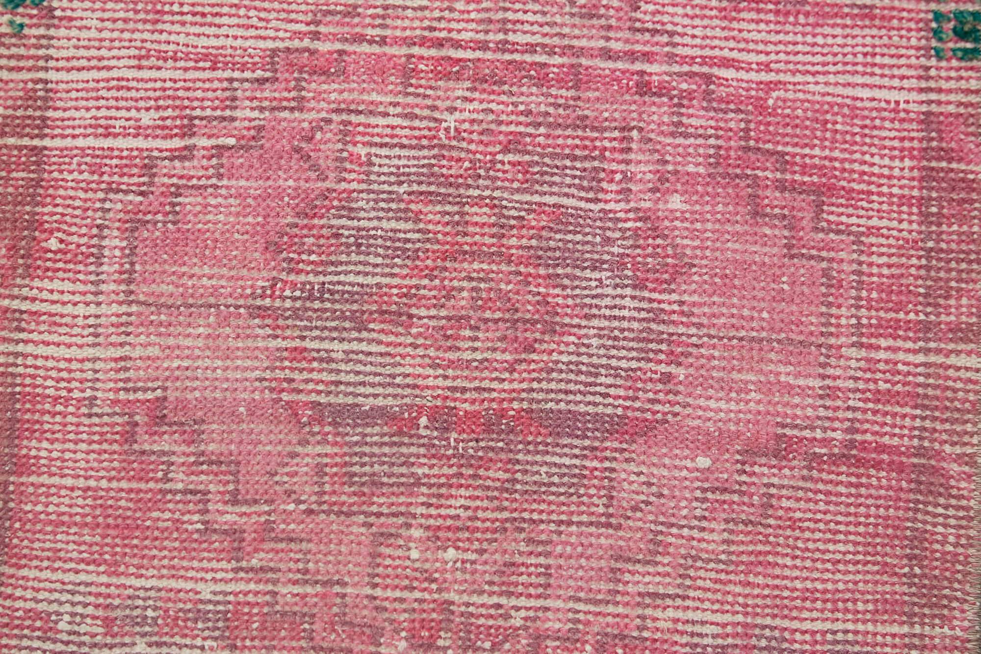 Vintage Wool Area Rug – Handmade Cotton Rug Overdyed Pink Carpet 1'6''x2'8''