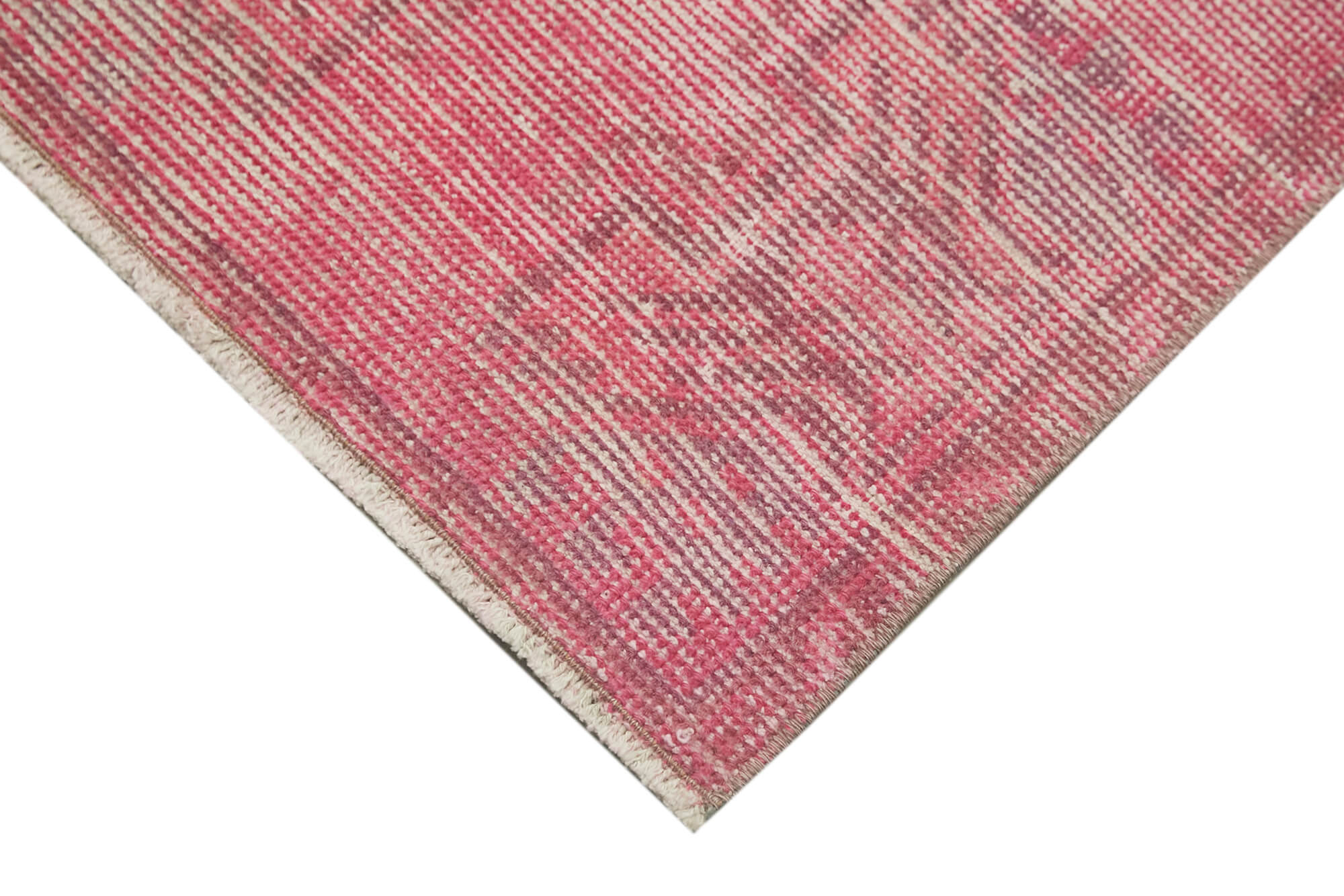 Vintage Wool Area Rug – Handmade Cotton Rug Overdyed Pink Carpet 1'6''x2'8''